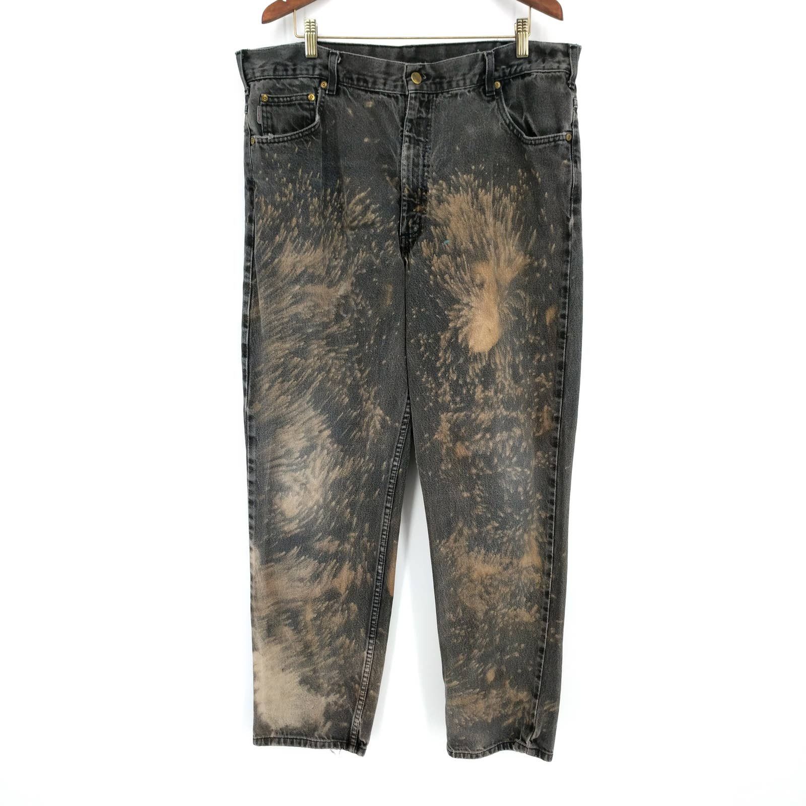 Vintage Carhartt Custom Bleached Distressed Denim Work Jean