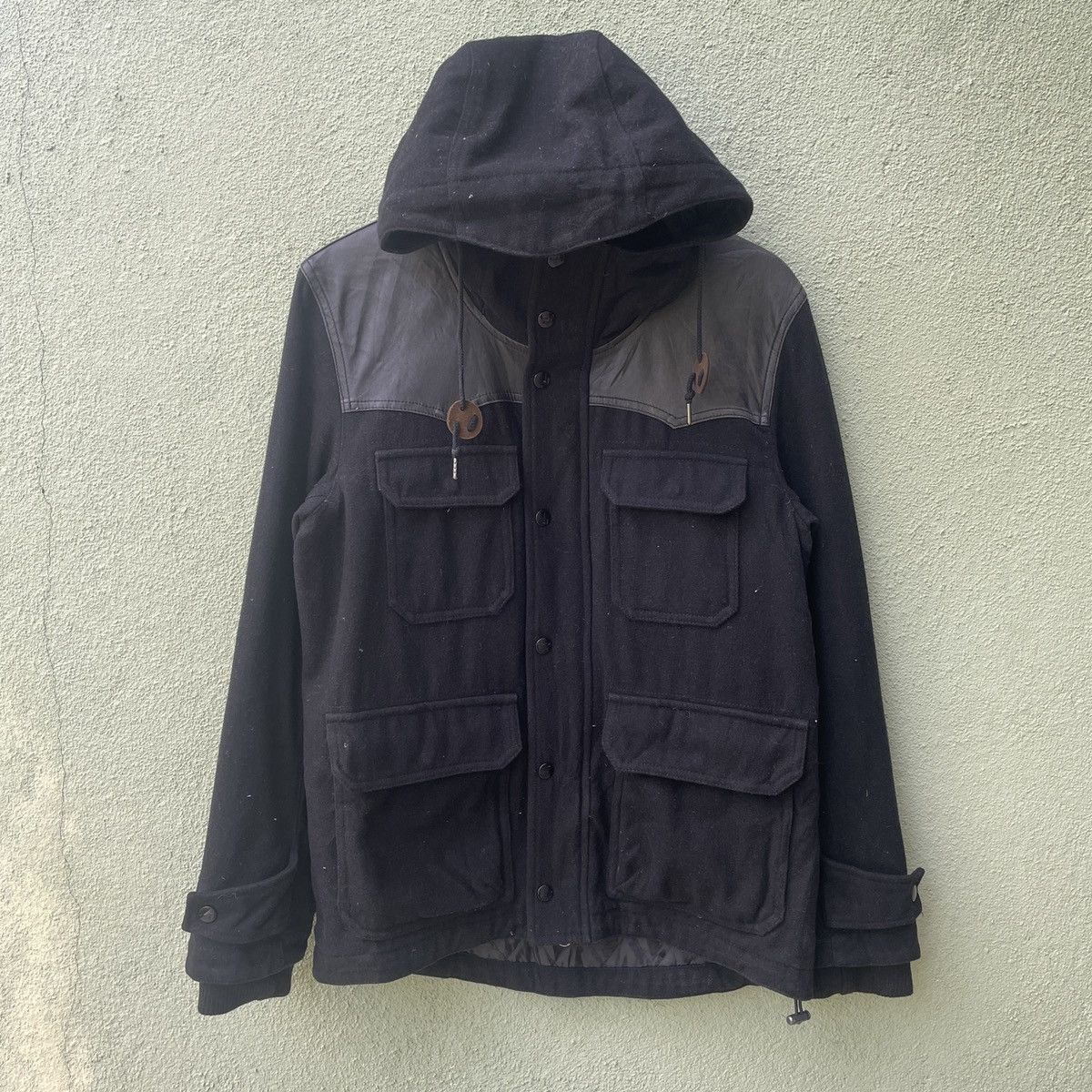Japanese Brand Vtg Ships Jet Blue BLACK Zipped Hooded Jacket Multipocket Size US M / EU 48-50 / 2 - 1 Thumbnail