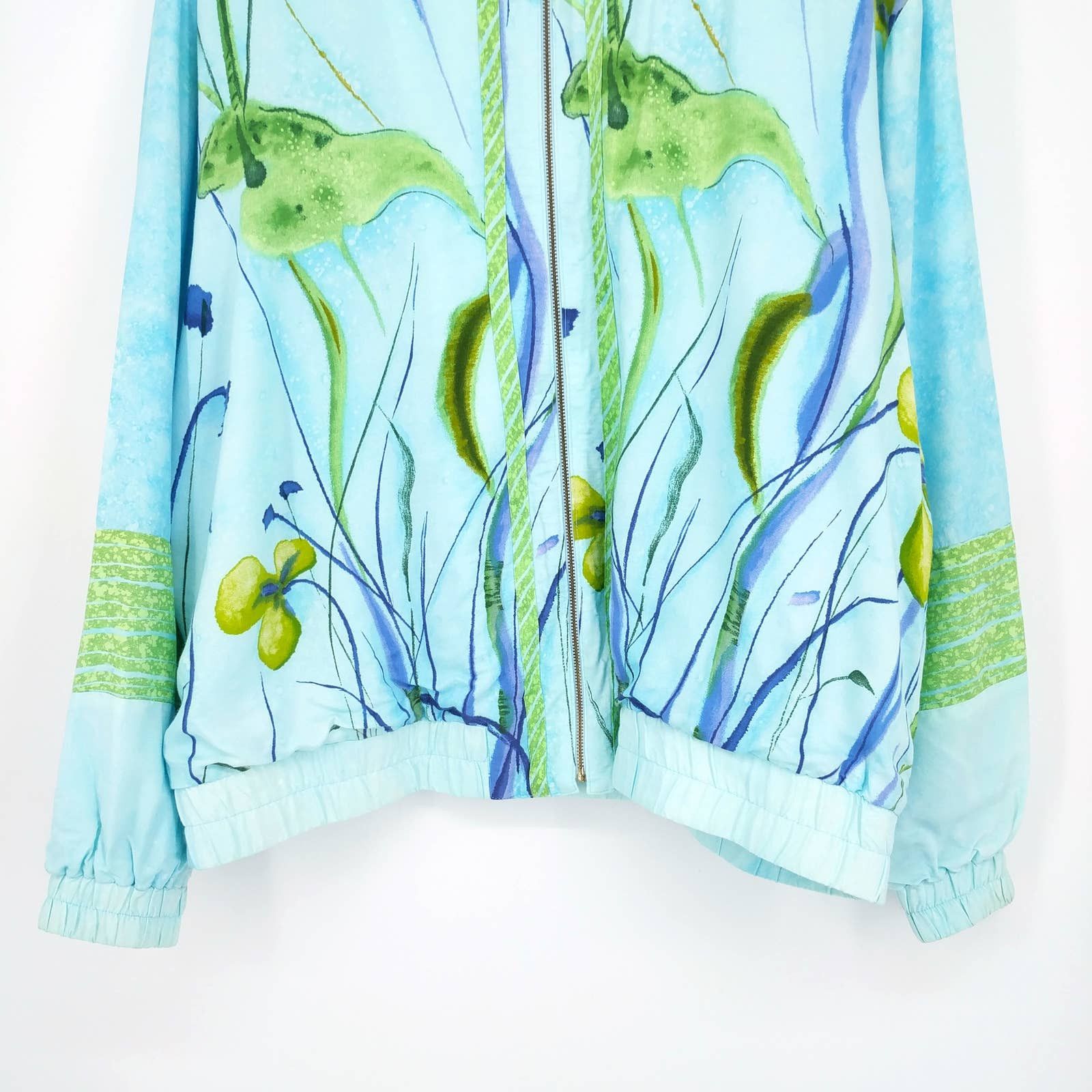Vintage Vintage Nancy Bolen Floral Printed Bomber Jacket Windbreaker Size US XL / EU 56 / 4 - 4 Thumbnail