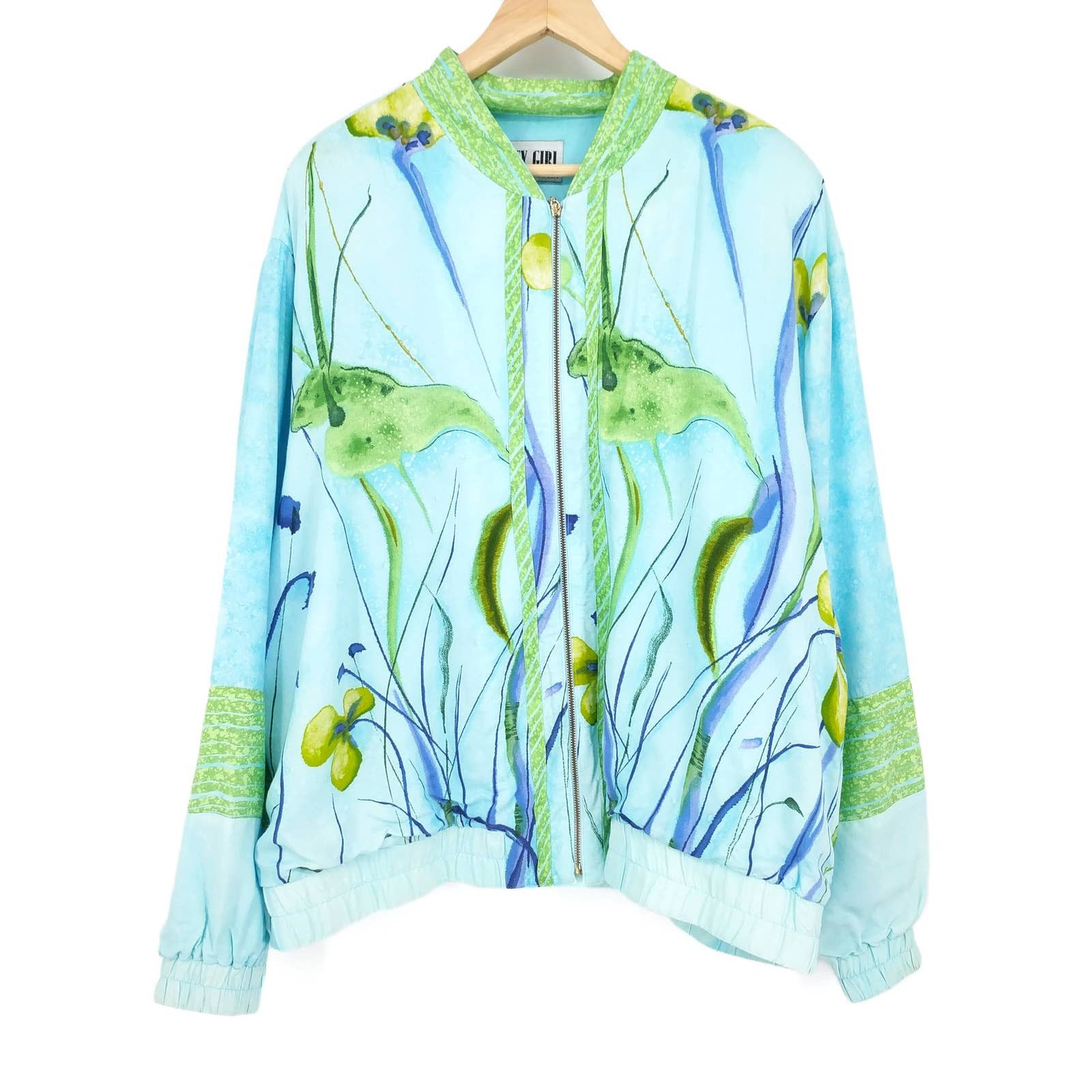 Vintage Vintage Nancy Bolen Floral Printed Bomber Jacket Windbreaker Size US XL / EU 56 / 4 - 1 Thumbnail