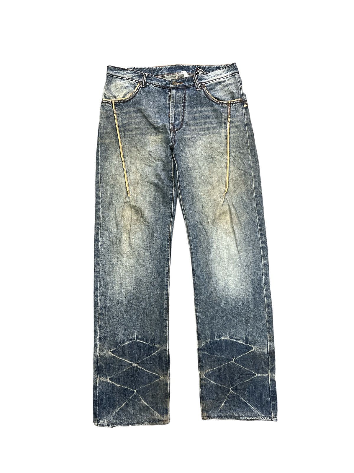 Japanese Brand SICK💥DISTRESSED DENIM UNDERGROUND STYLE DENIM PANT Size US 32 / EU 48 - 1 Thumbnail