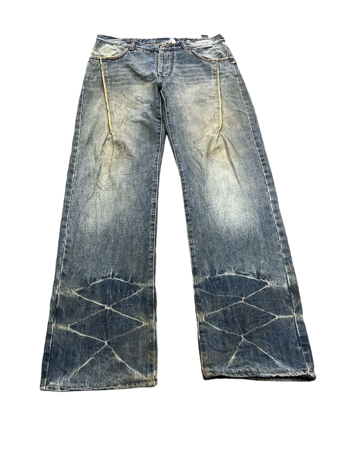 Japanese Brand SICK💥DISTRESSED DENIM UNDERGROUND STYLE DENIM PANT Size US 32 / EU 48 - 3 Thumbnail