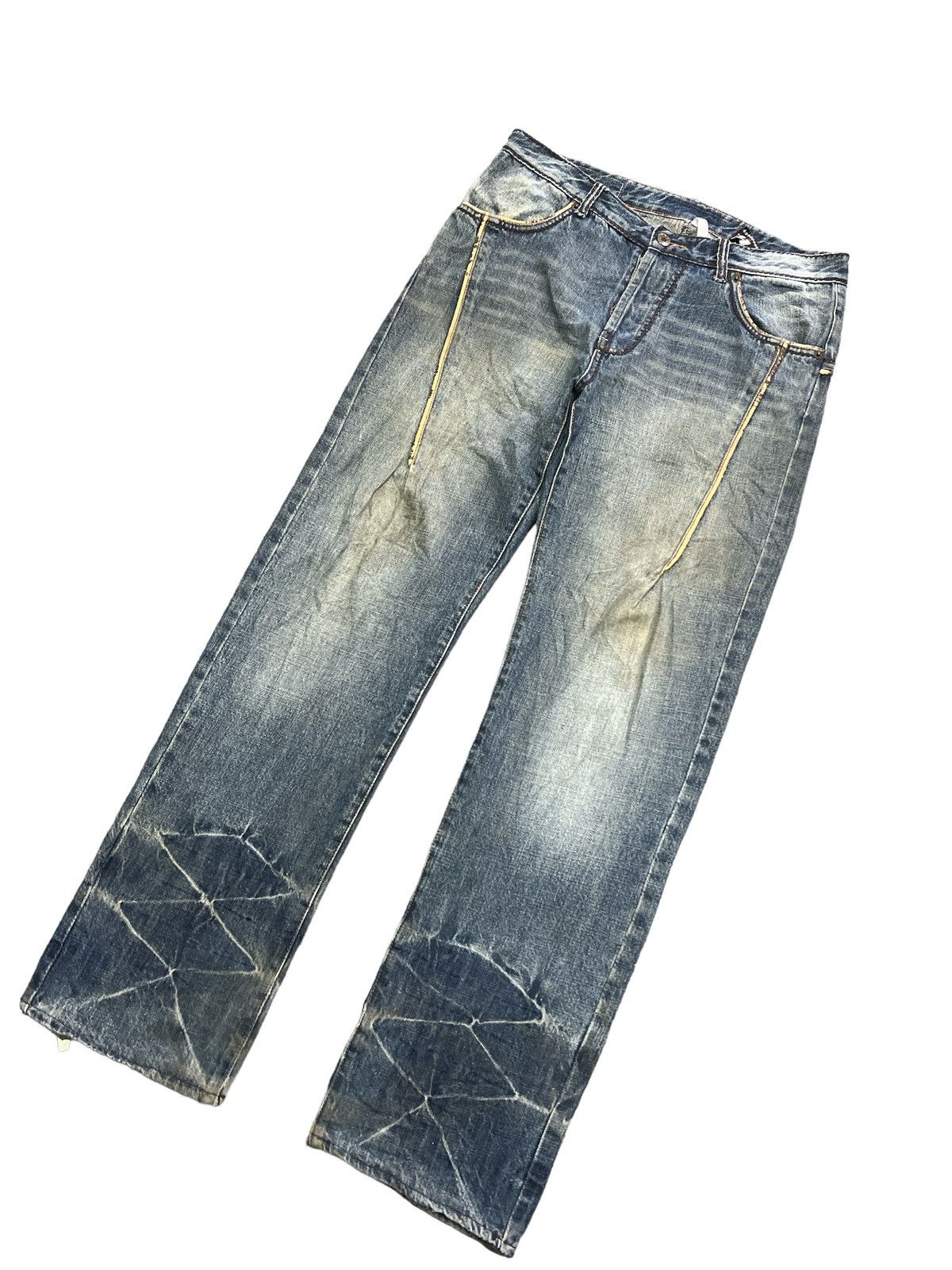Japanese Brand SICK💥DISTRESSED DENIM UNDERGROUND STYLE DENIM PANT Size US 32 / EU 48 - 4 Thumbnail