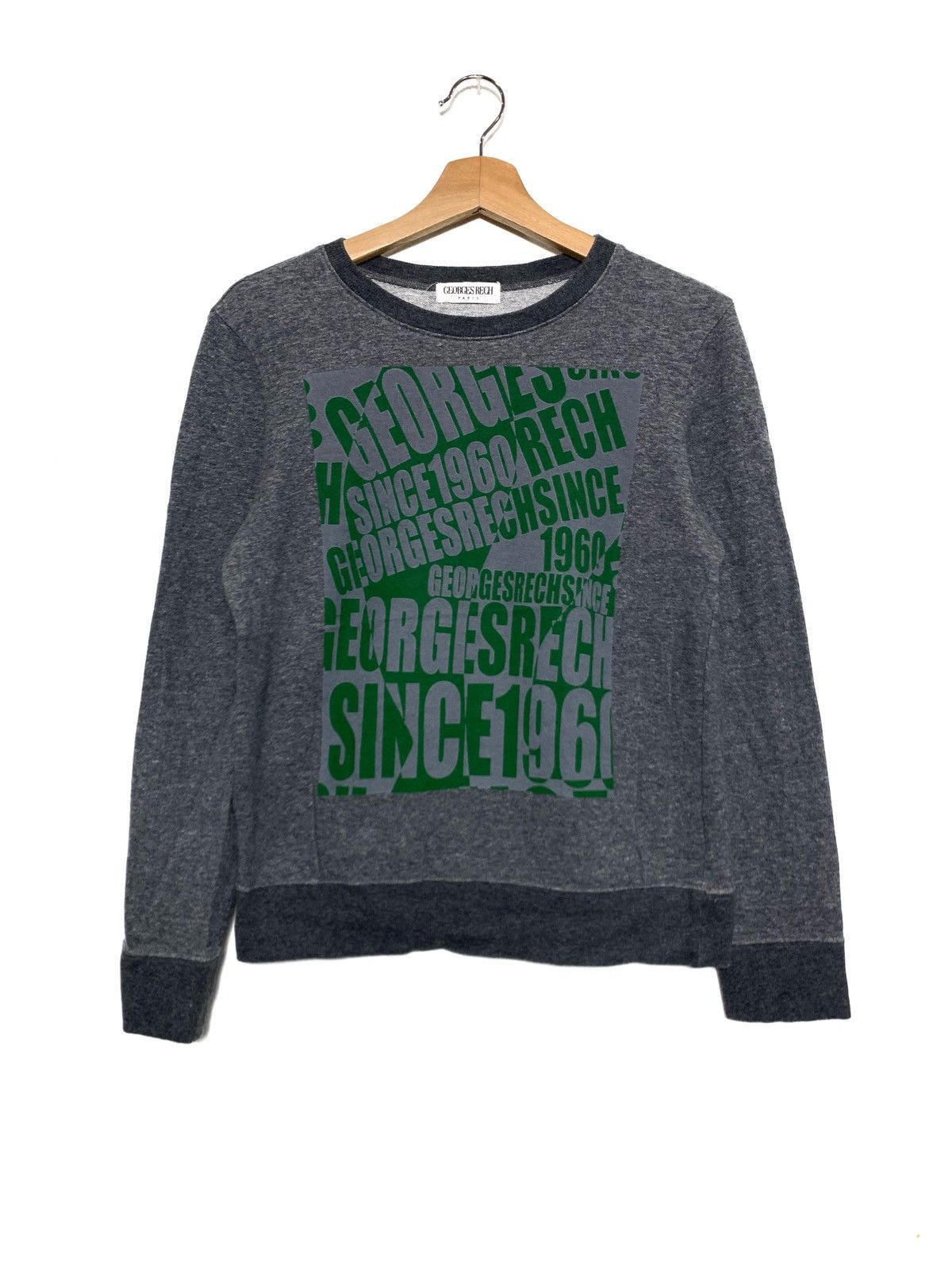 image of Georges Marciano Georges Rech Paris Crewneck Sweatshirt in Grey, Women's (Size Small)