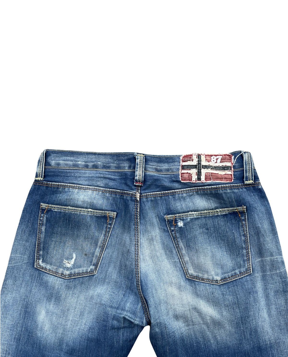Designer Napajiri Georgraphic Aging Distressed Denim Size US 33 - 10 Thumbnail