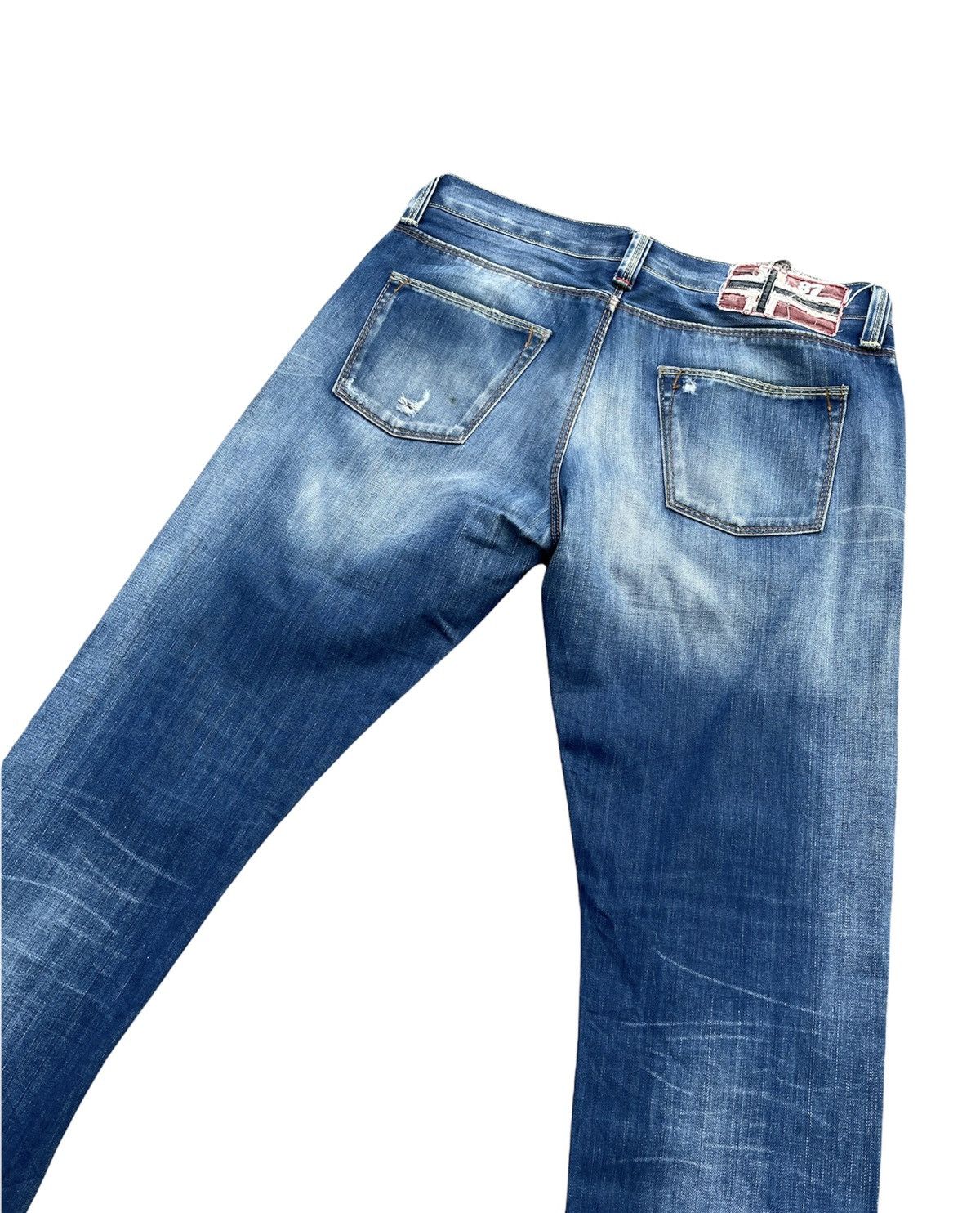 Designer Napajiri Georgraphic Aging Distressed Denim Size US 33 - 9 Thumbnail