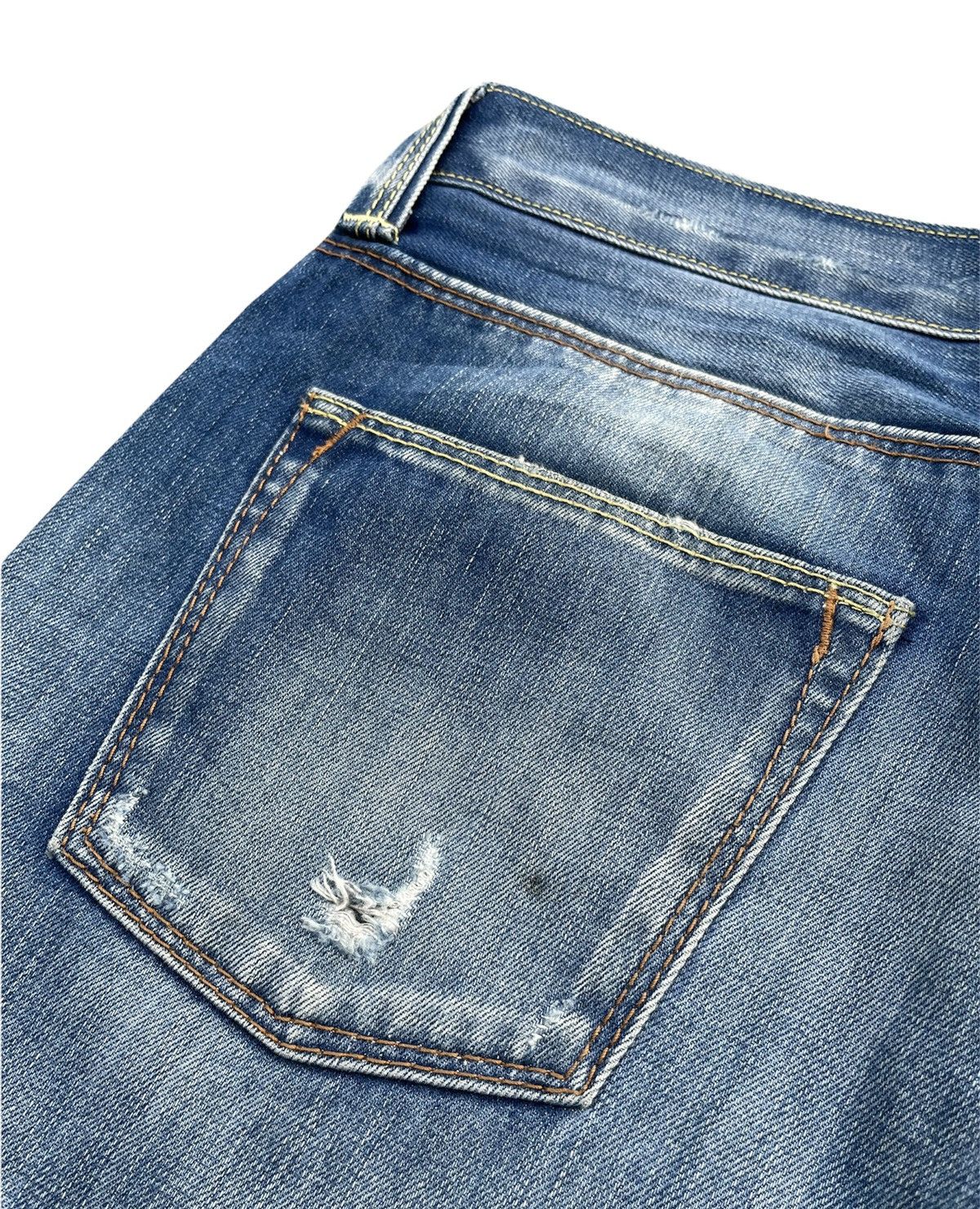 Designer Napajiri Georgraphic Aging Distressed Denim Size US 33 - 11 Thumbnail