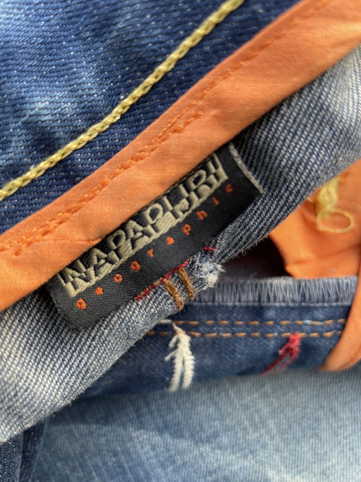 Designer Napajiri Georgraphic Aging Distressed Denim Size US 33 - 18 Thumbnail
