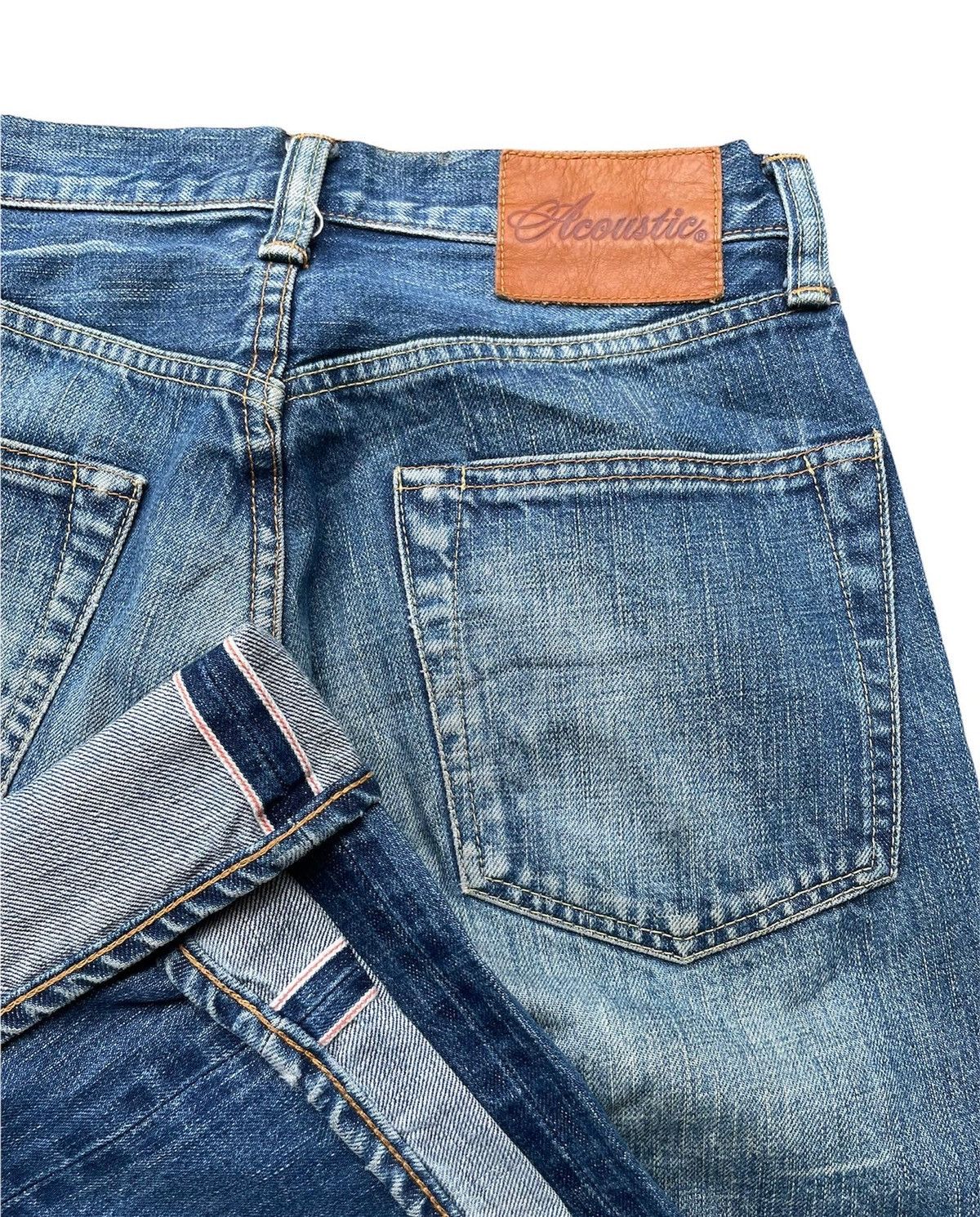 Japanese Brand Vintage Acoustic Redline Selvedge Denim Size US 28 / EU 44 - 6 Thumbnail