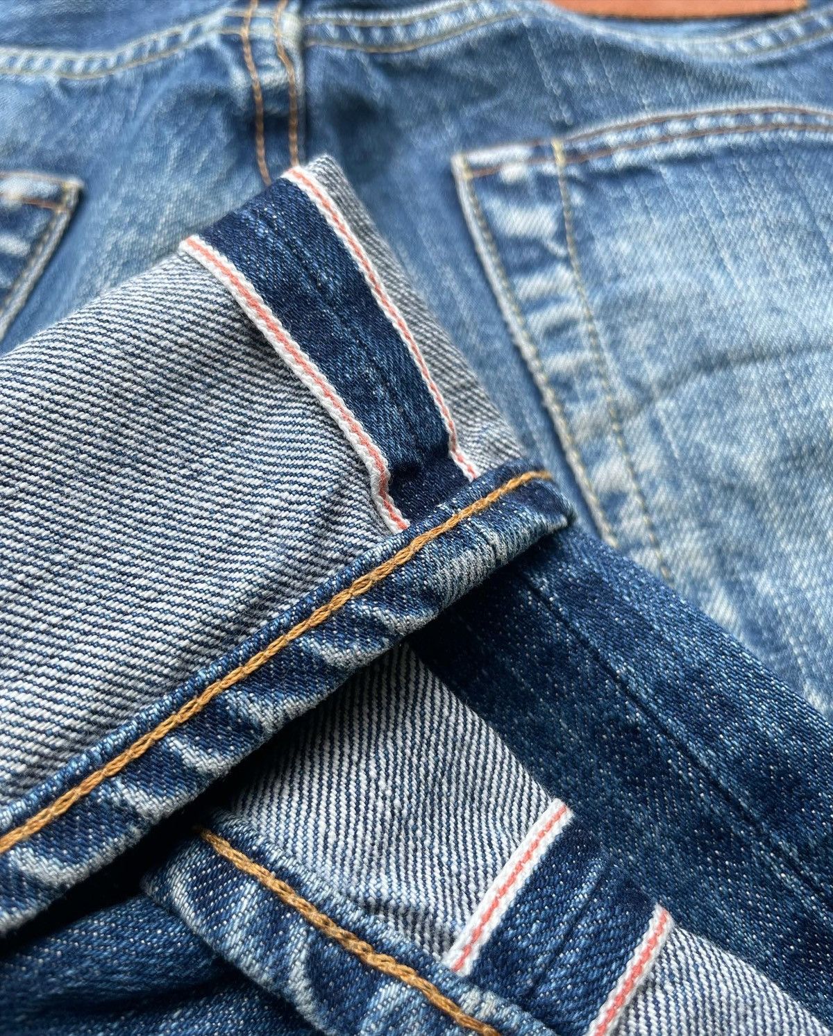Japanese Brand Vintage Acoustic Redline Selvedge Denim Size US 28 / EU 44 - 10 Thumbnail