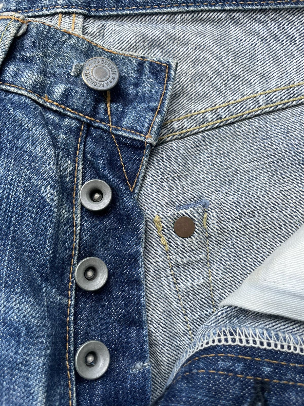 Japanese Brand Vintage Acoustic Redline Selvedge Denim Size US 28 / EU 44 - 15 Thumbnail
