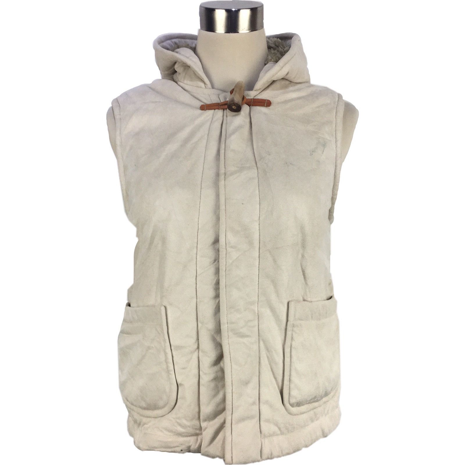 GLOVERALL Collection Fur Suede Hoody Vest Padded Made in England Luxury Designer