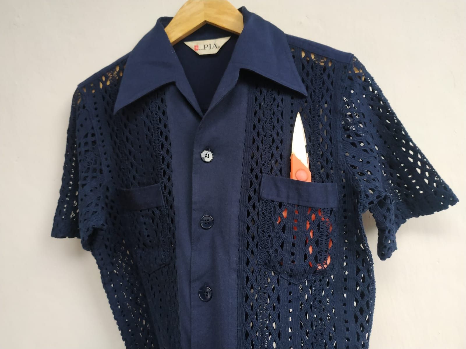 Japanese Brand 90'S Black Pia Mesh Shirt Size US S / EU 44-46 / 1 - 5 Thumbnail
