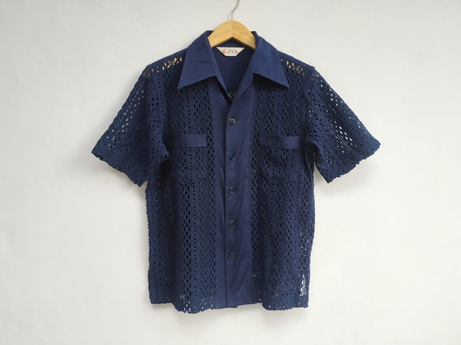 Japanese Brand 90'S Black Pia Mesh Shirt Size US S / EU 44-46 / 1 - 1 Thumbnail