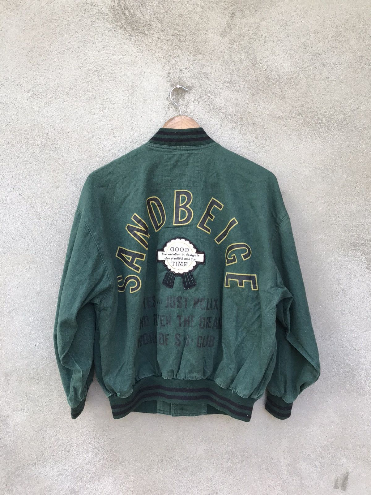 Japanese Brand SAND BEIGE CLUB VARSITY JACKET Size US M / EU 48-50 / 2 - 2 Thumbnail