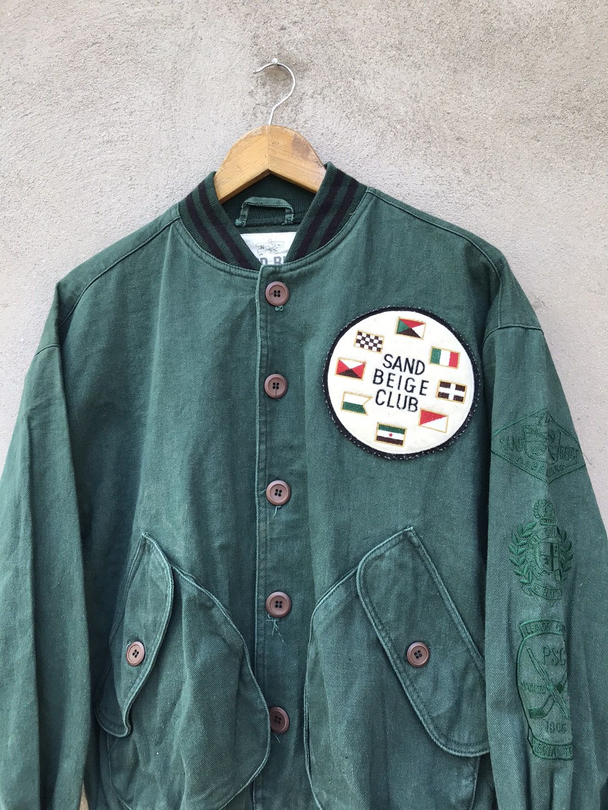Japanese Brand SAND BEIGE CLUB VARSITY JACKET Size US M / EU 48-50 / 2 - 6 Thumbnail