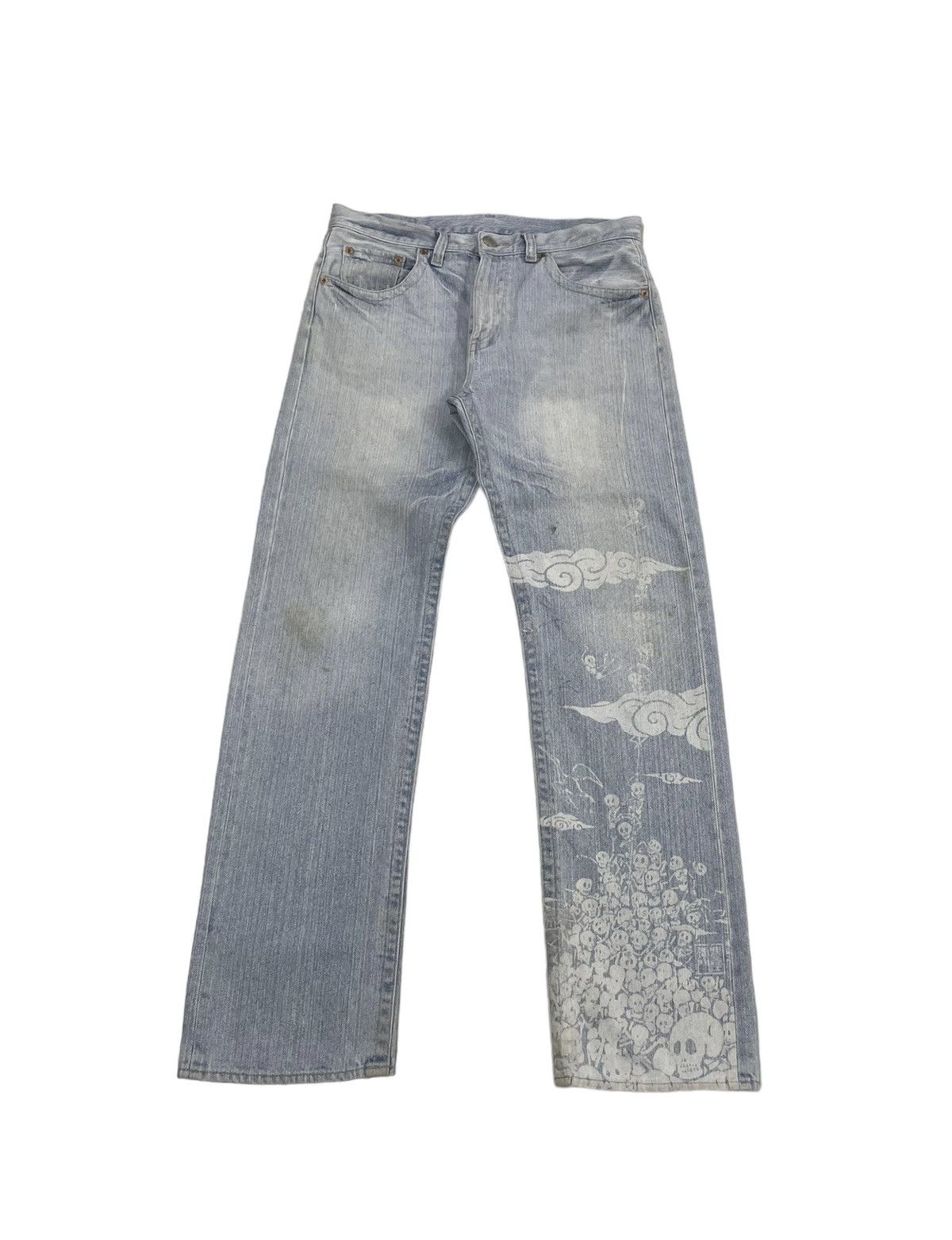 Japanese Brand Vintage Buden Karakuri Skulls Jeans Size US 34 / EU 50 - 2 Thumbnail