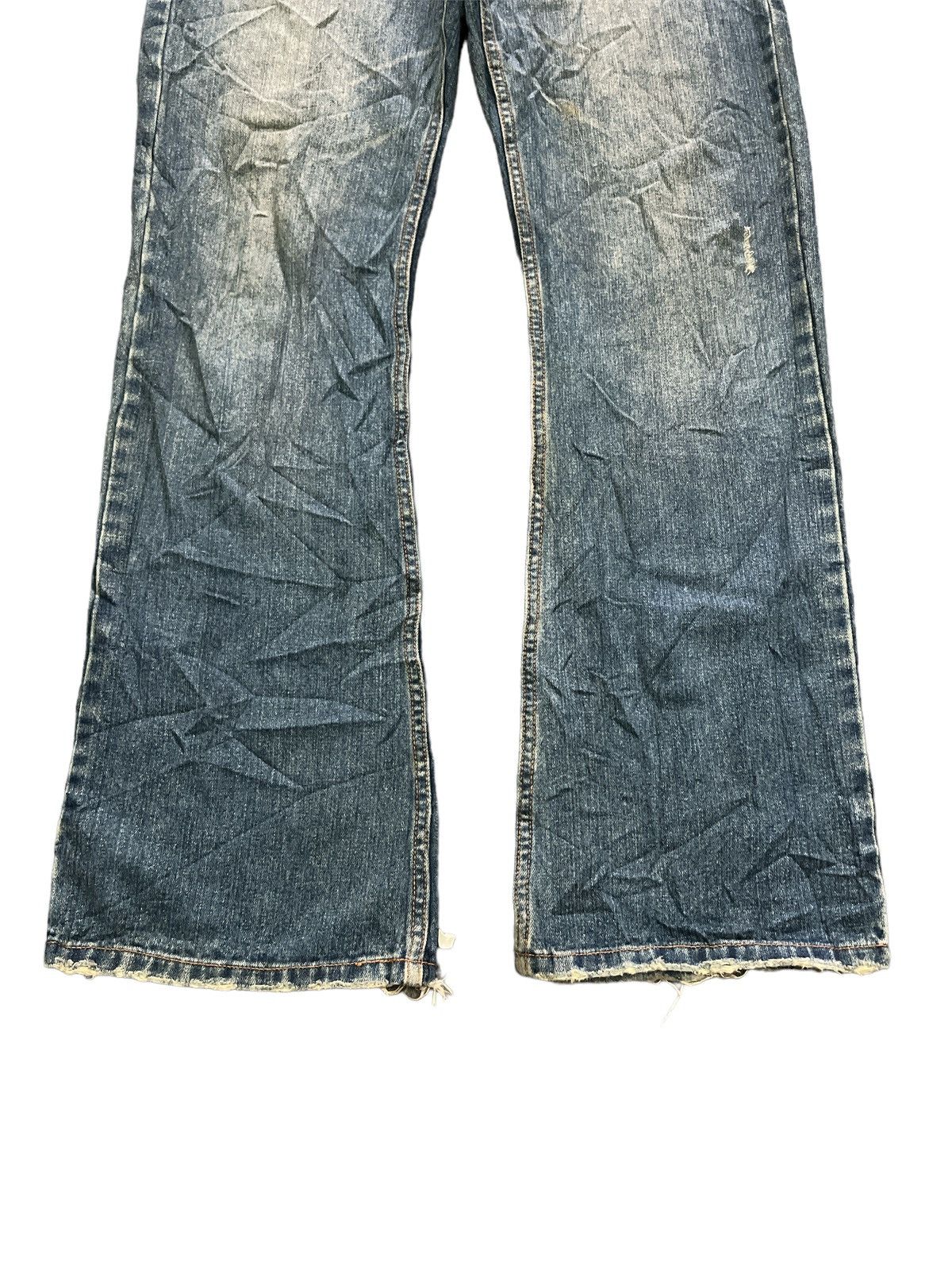 Japanese Brand × Vintage FLARED💥NYLAUS DESIGN WORK DISTRESSED DENIM PANT Size US 33 - 3 Thumbnail