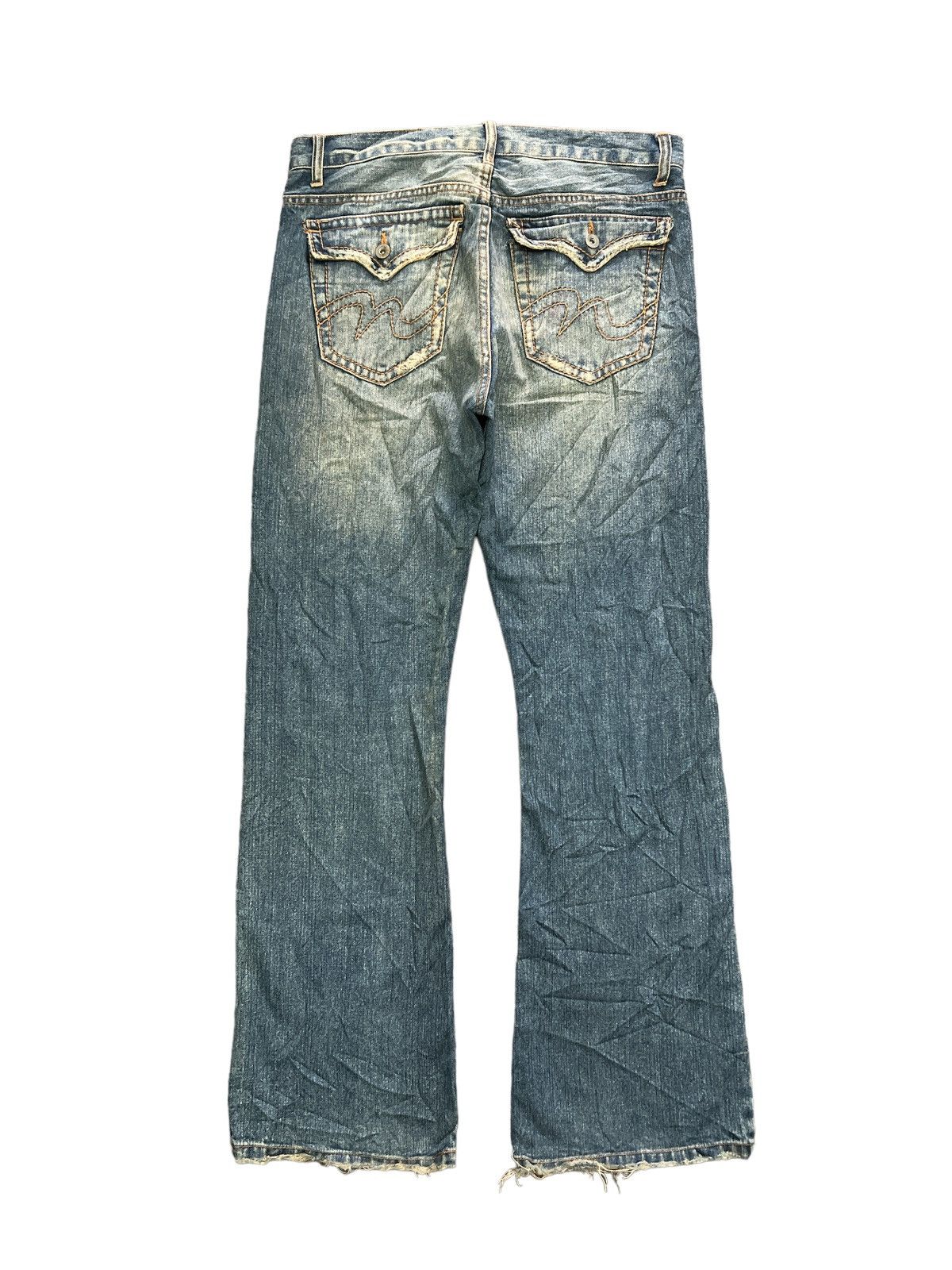 Japanese Brand × Vintage FLARED💥NYLAUS DESIGN WORK DISTRESSED DENIM PANT Size US 33 - 4 Thumbnail