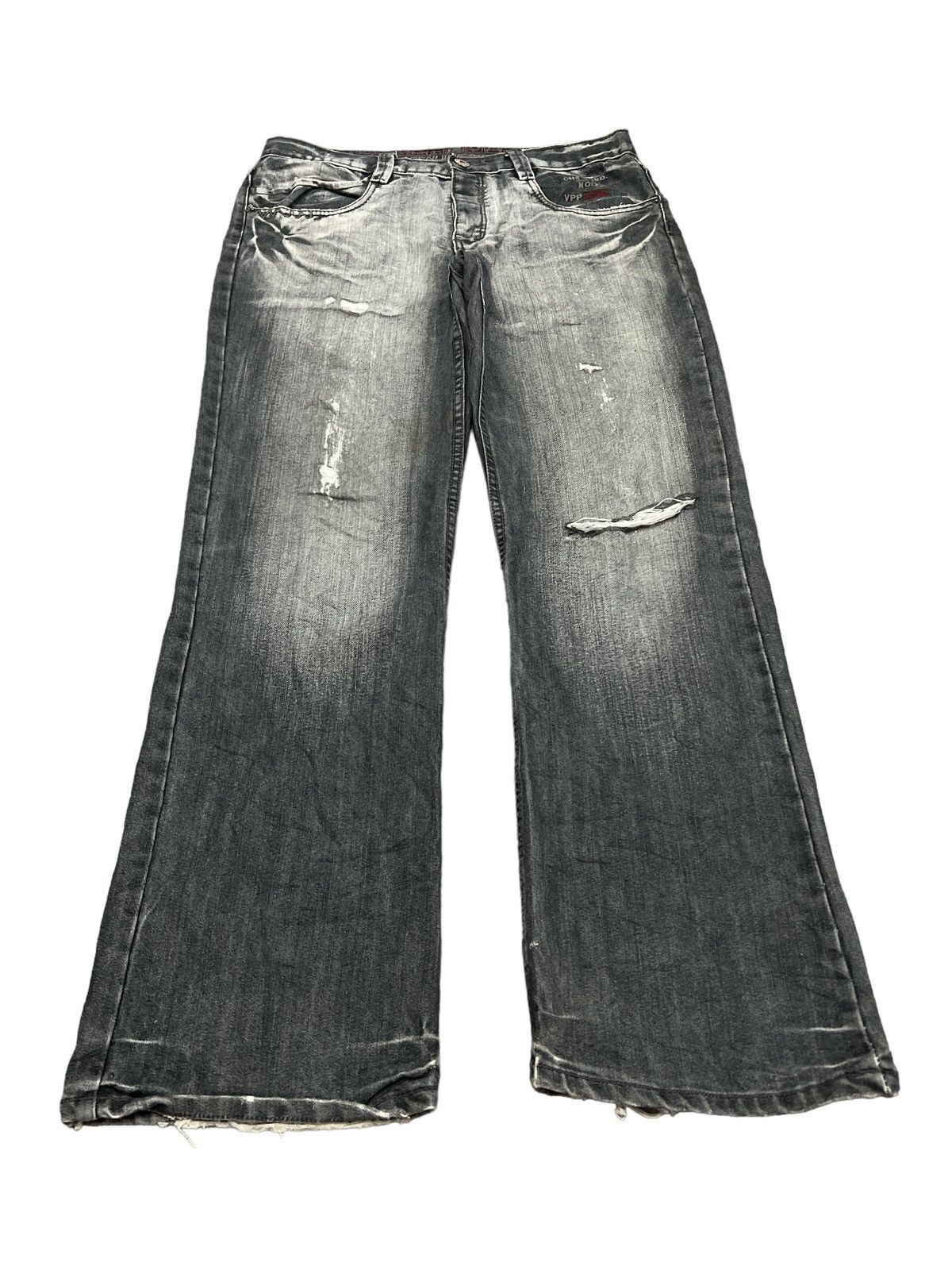 Japanese Brand BAGGY💥THRASHED DISTRESSED DENIM PANT Size US 34 / EU 50 - 4 Thumbnail
