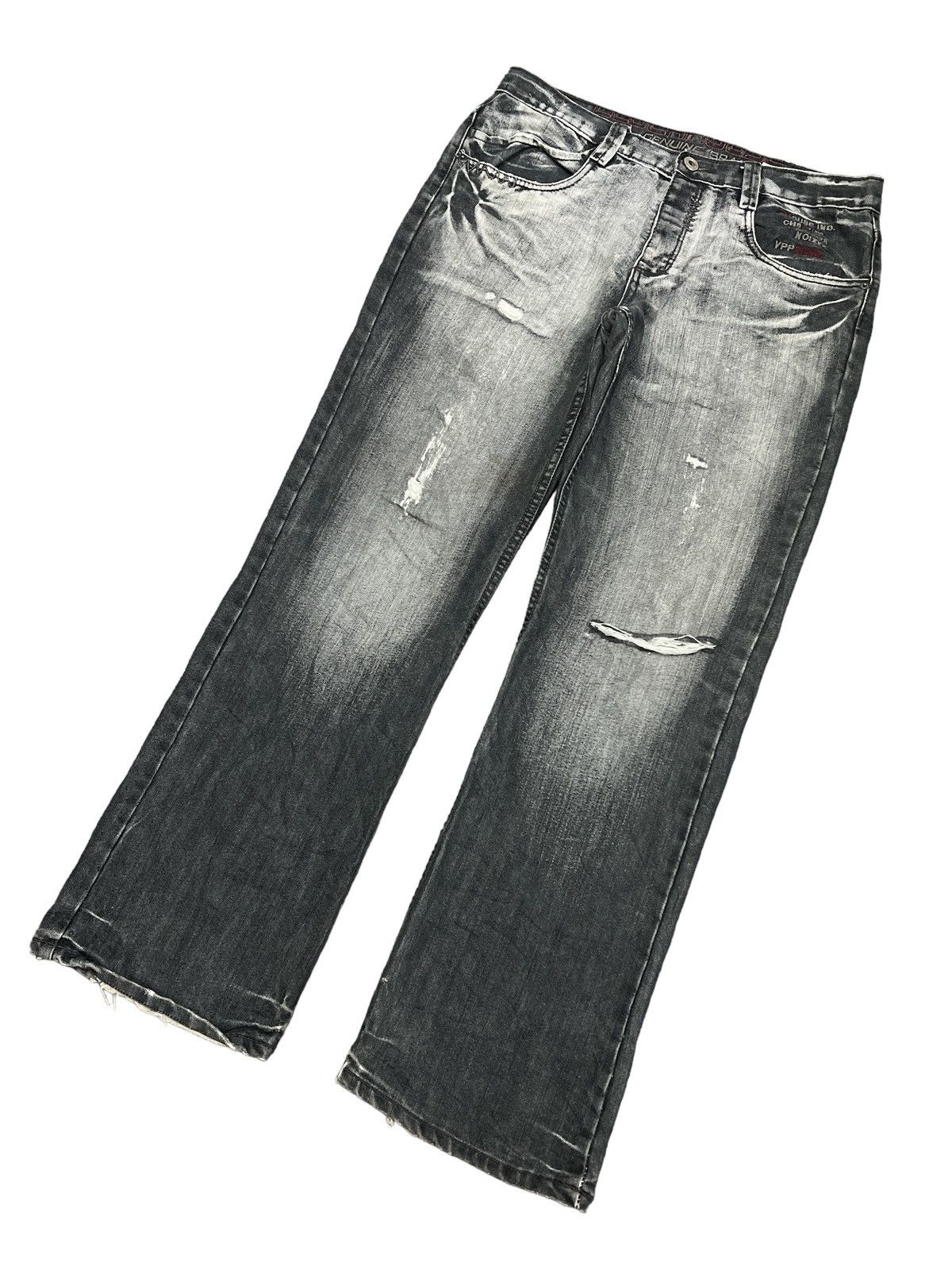 Japanese Brand BAGGY💥THRASHED DISTRESSED DENIM PANT Size US 34 / EU 50 - 5 Thumbnail