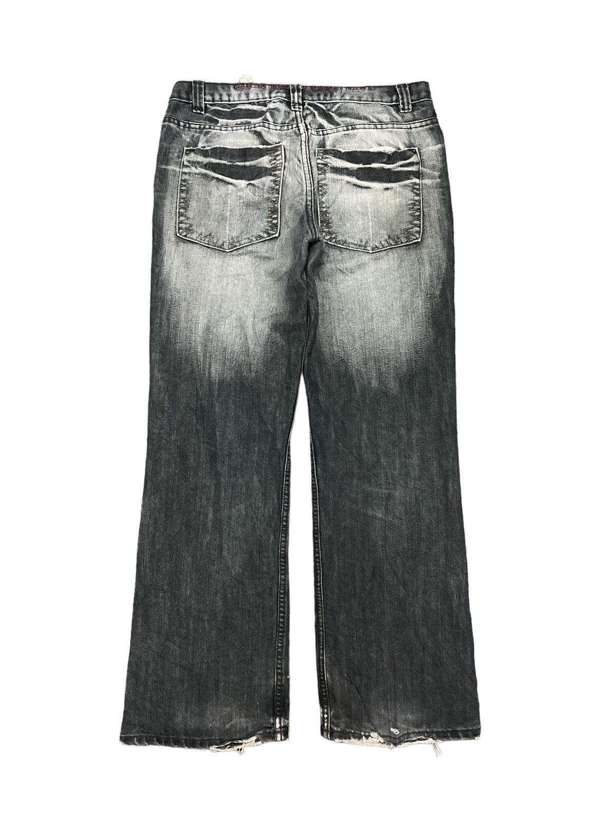 Japanese Brand BAGGY💥THRASHED DISTRESSED DENIM PANT Size US 34 / EU 50 - 6 Thumbnail