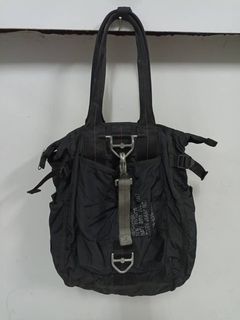 Vintage Y2K Dior Rebelle Large Black Leather Shoulder Hand Bag