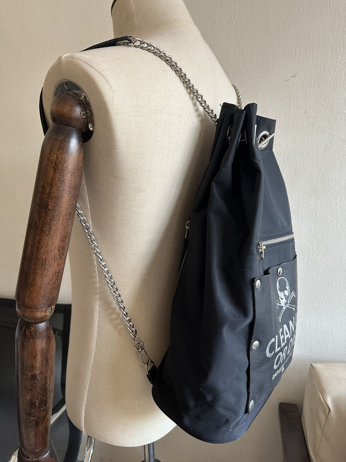 Katharine Hamnett London 2000s Katherine Hamnett Clean Up Or Die Chain Drawstring Bag Size ONE SIZE - 11 Thumbnail