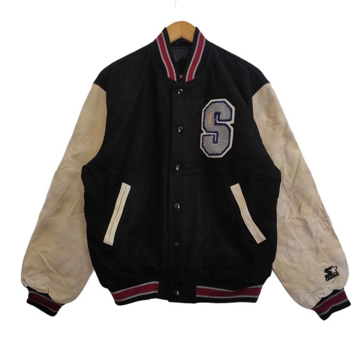 Starter 🔥STARTER WOOL LEATHER VARSITY JACKET | Grailed