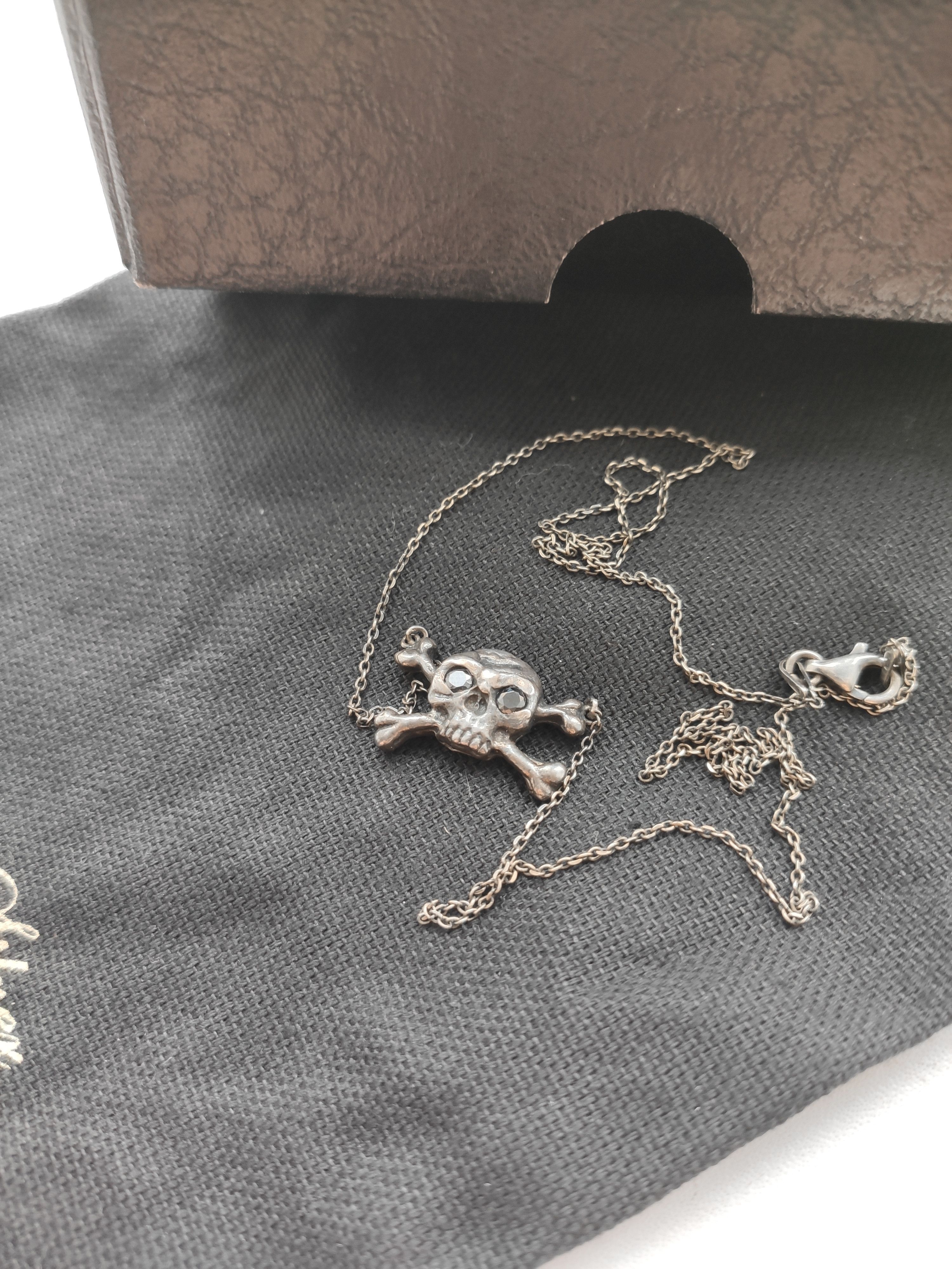 Ugo Cacciatori Crossbones onyx + silver necklace.Like Chrome Hearts Size ONE SIZE - 2 Thumbnail