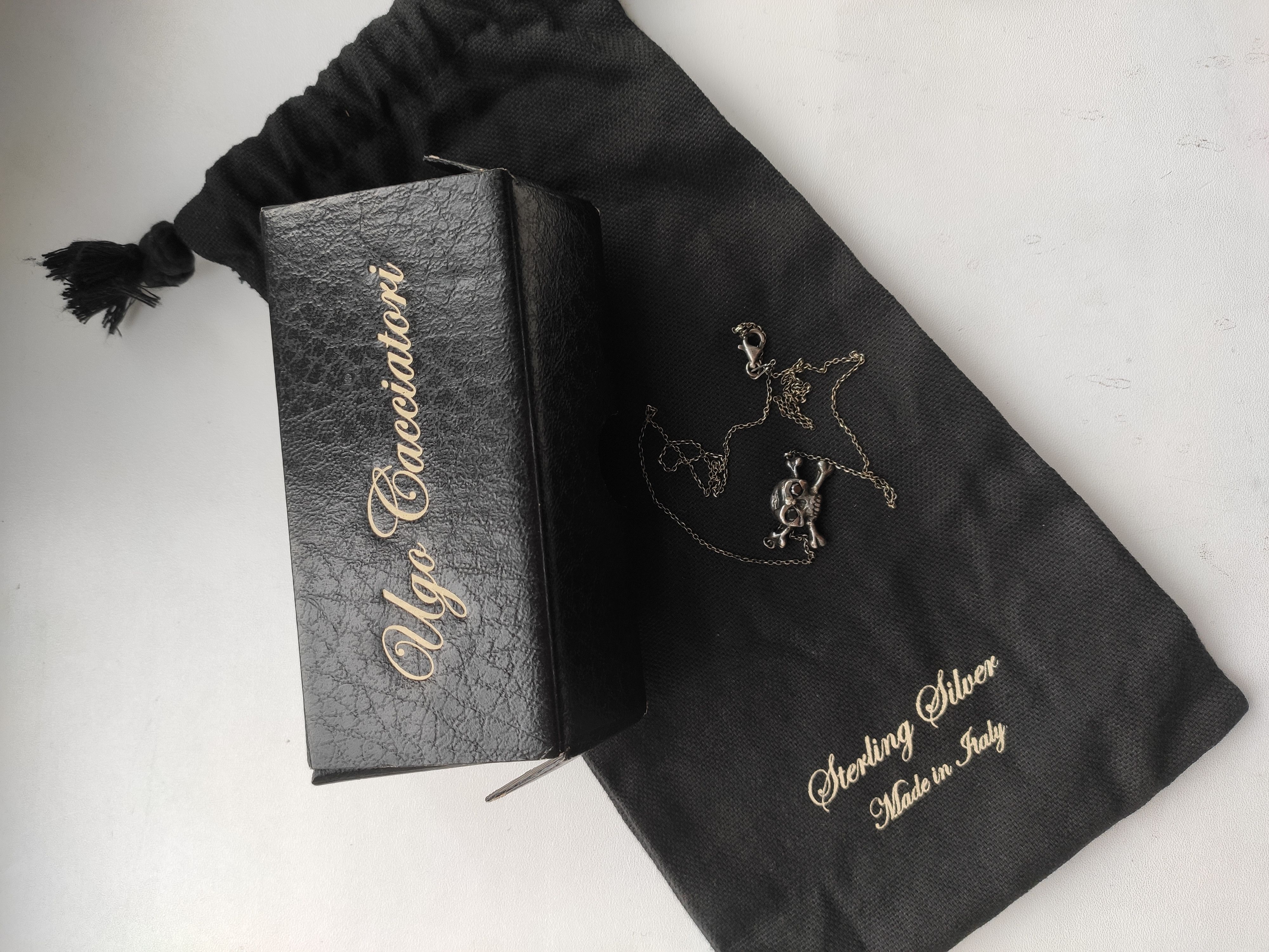 Ugo Cacciatori Crossbones onyx + silver necklace.Like Chrome Hearts Size ONE SIZE - 3 Thumbnail