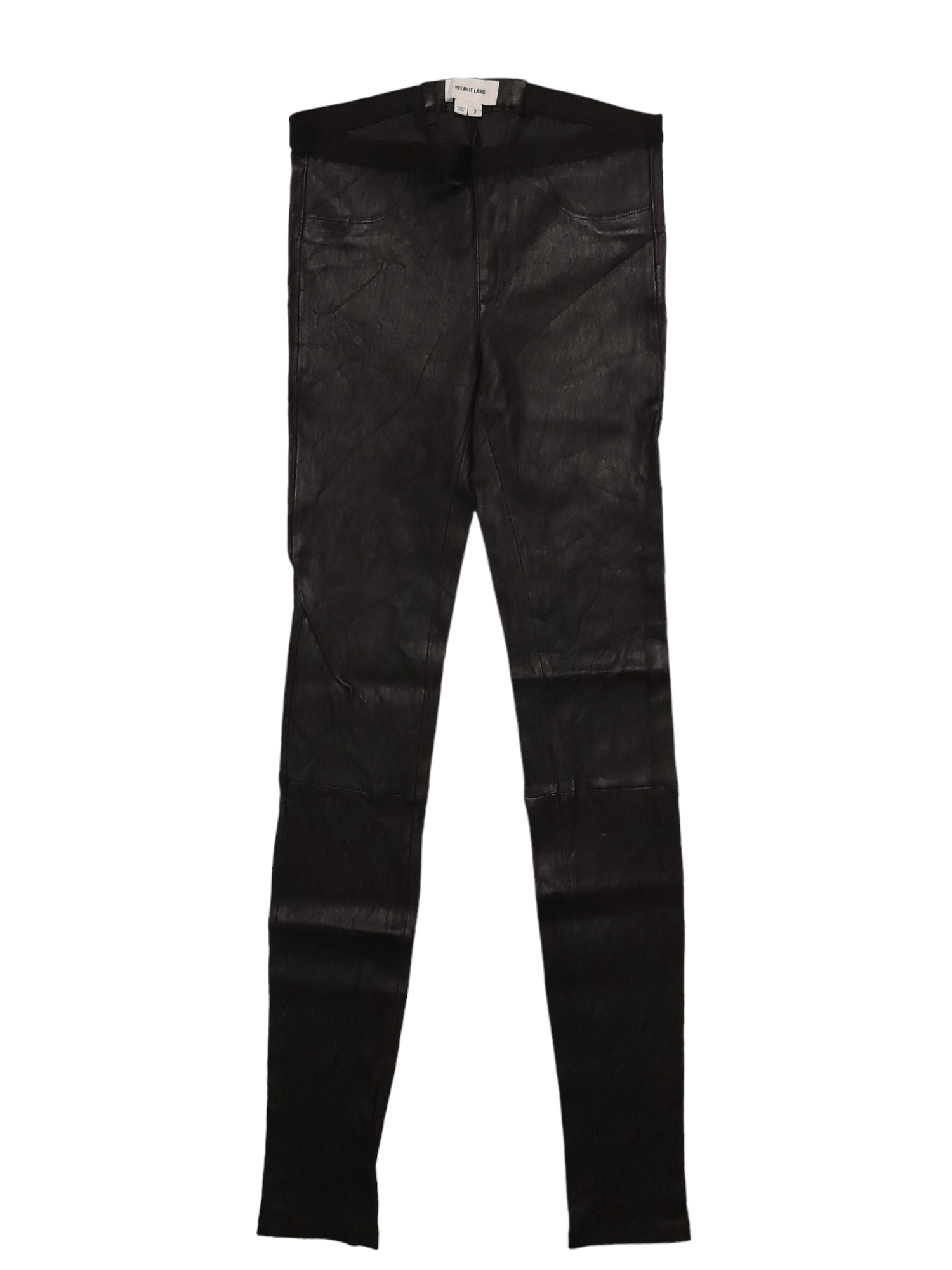 image of Helmut Lang x Kim Kardashian Helmut Land Legging Lamb Leather Faux Pocket Kendall (E515) in Blacks,