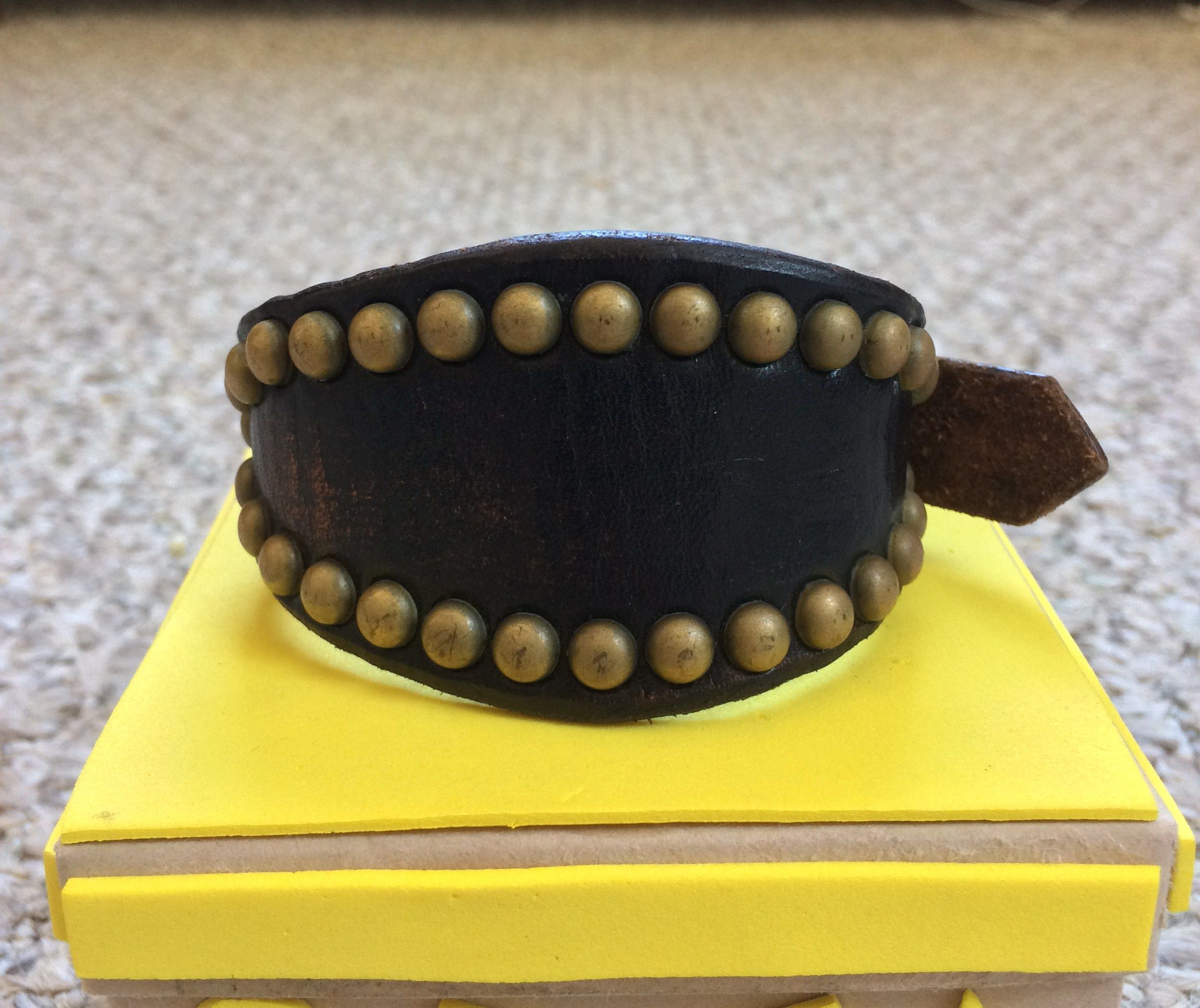 image of Number N Ine Fw05 Number (N)Ine Studded Leather Bracelet in Brown, Men's