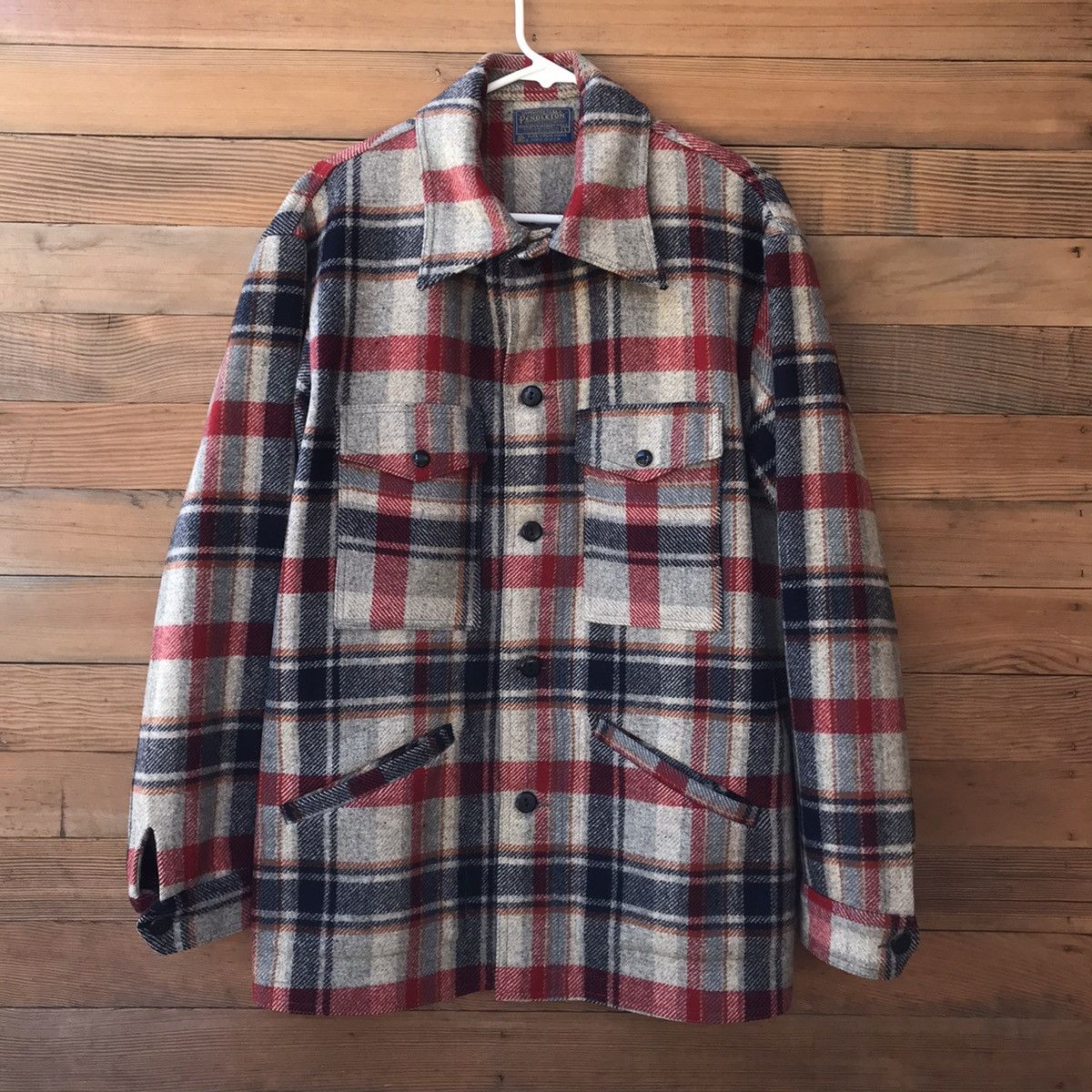 Pendleton × Vintage RARE Vintage Pendleton Wool Plaid Jacket / Heavy Shirt Size US L / EU 52-54 / 3 - 1 Thumbnail