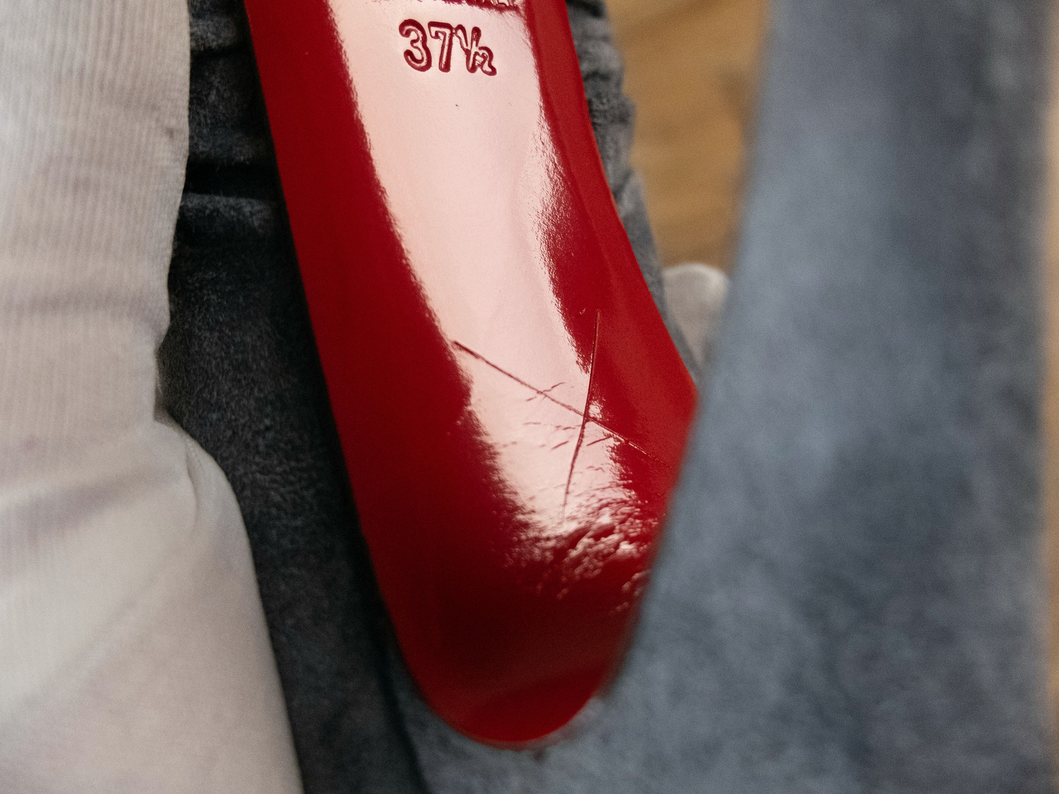 Christian Louboutin $945 CHRISTIAN LOUBOUTIN Drapadita gray suede platform pumps Size US 7.5 / IT 37.5 - 7 Thumbnail