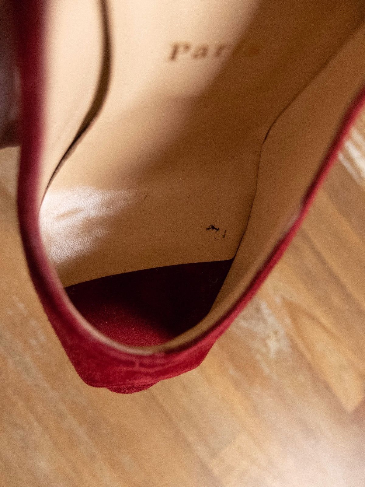 Christian Louboutin $945 CHRISTIAN LOUBOUTIN Drapadita red suede platform pumps Size US 7 / IT 37 - 5 Thumbnail