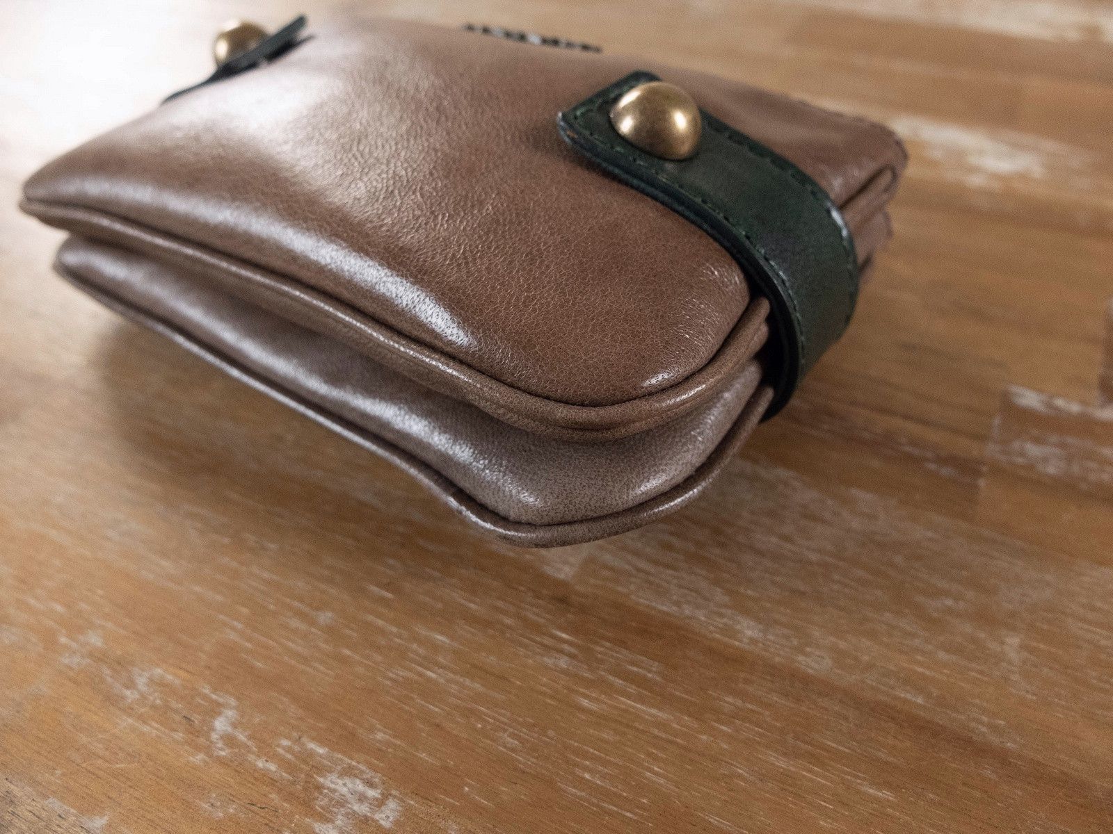 Iceberg ICEBERG brown green two-piece leather pouch purse wallet q Size ONE SIZE - 3 Thumbnail
