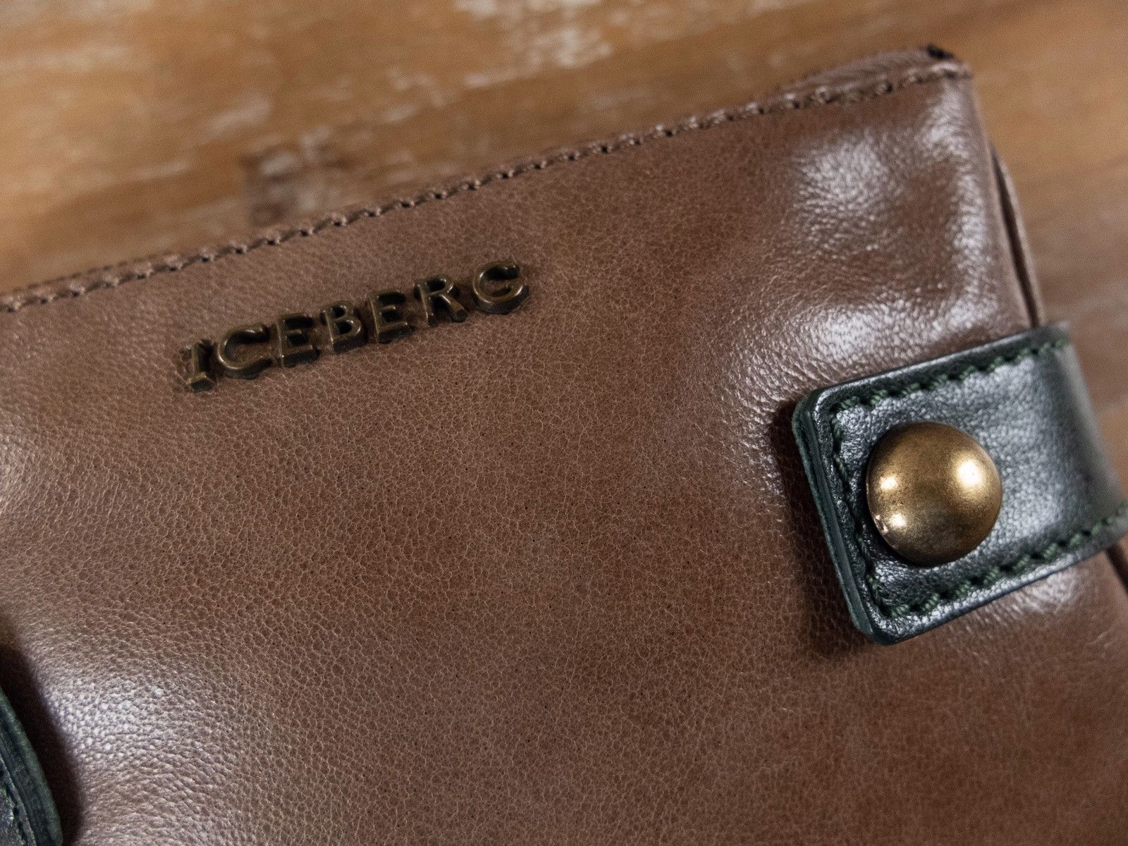 Iceberg ICEBERG brown green two-piece leather pouch purse wallet q Size ONE SIZE - 2 Thumbnail