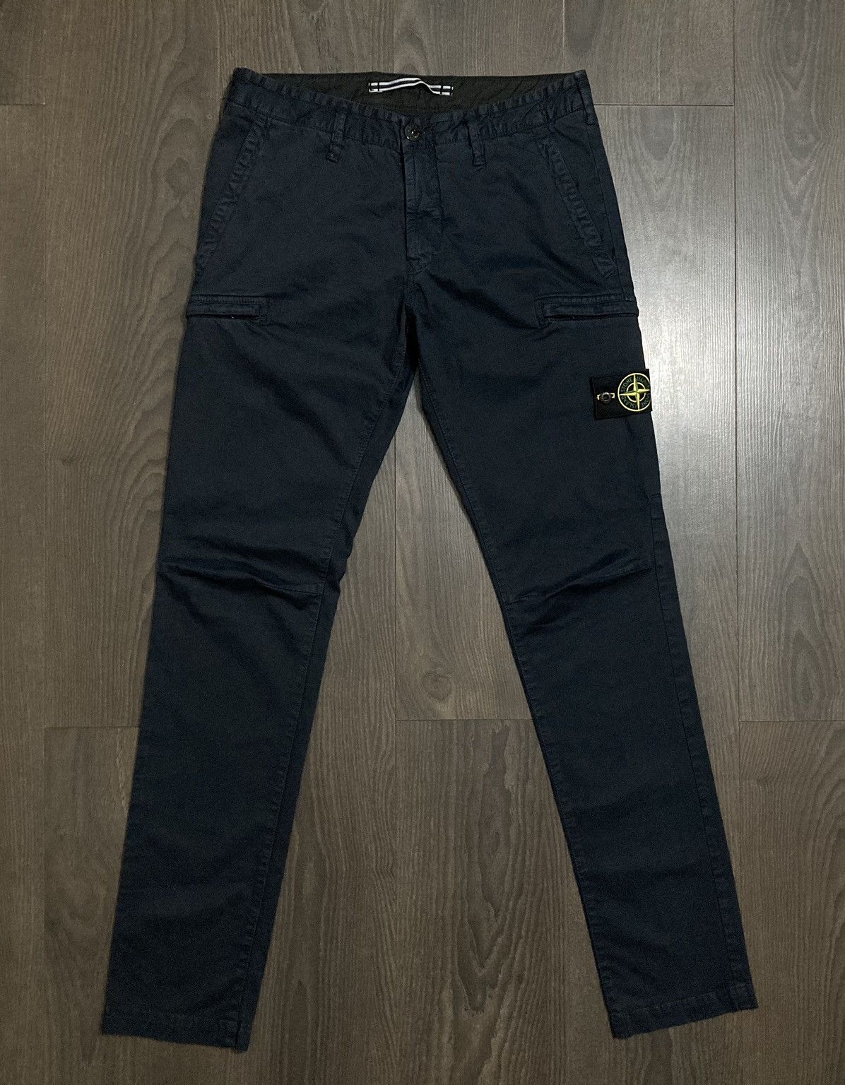 Image of Stone Island Garment Dyed Zip Cargo Pants New in Dark Navy, Men's (Size 31)