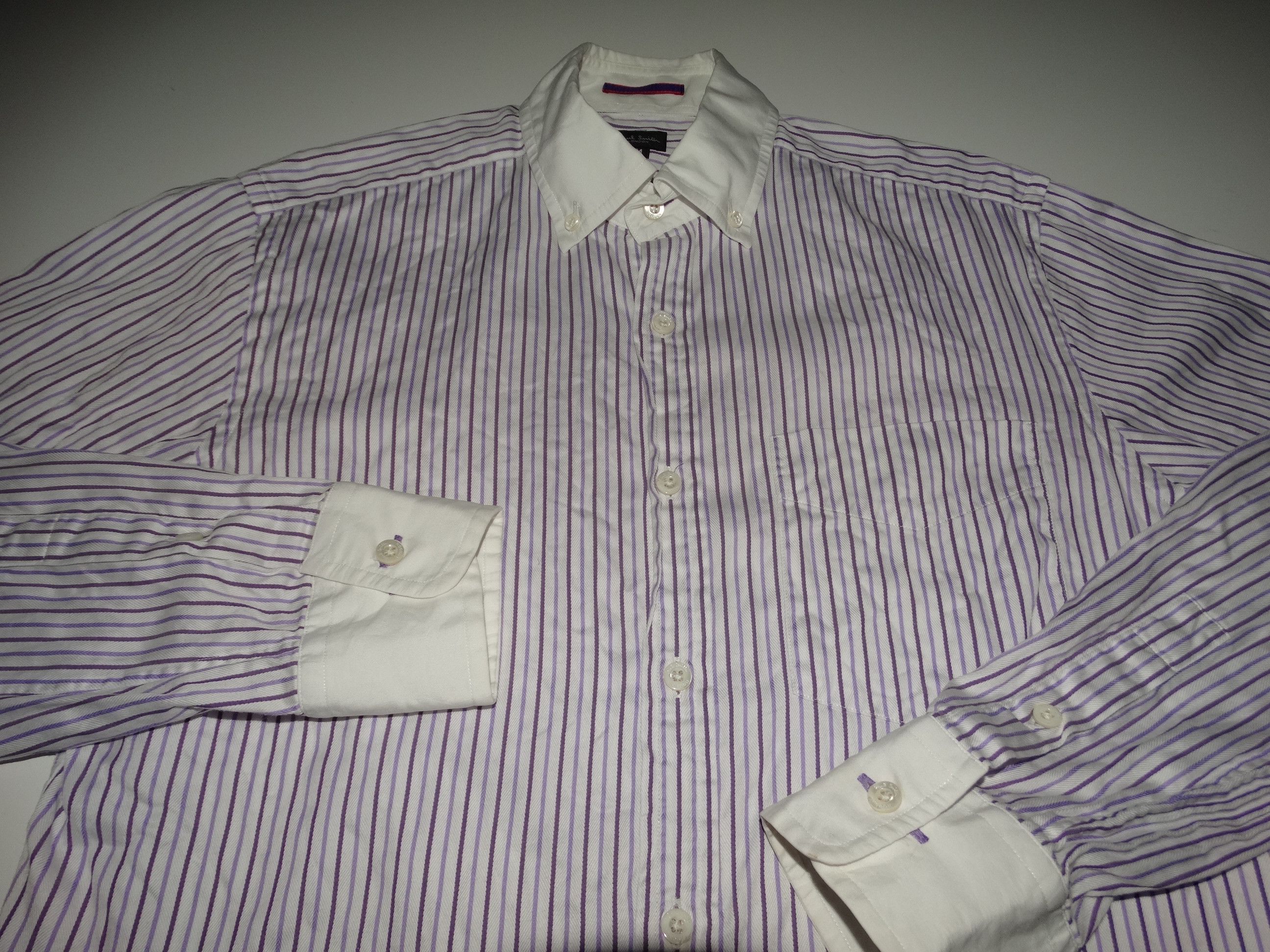 Paul Smith U3 stripes striped white collar cufs formal shirt made japan Size US M / EU 48-50 / 2 - 6 Thumbnail