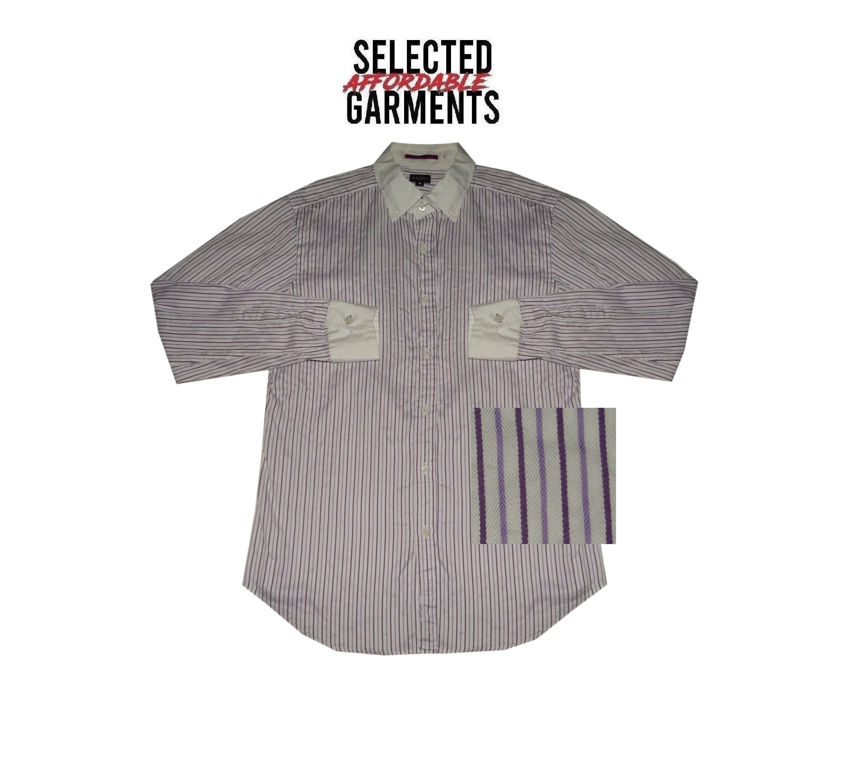 Paul Smith U3 stripes striped white collar cufs formal shirt made japan Size US M / EU 48-50 / 2 - 1 Thumbnail