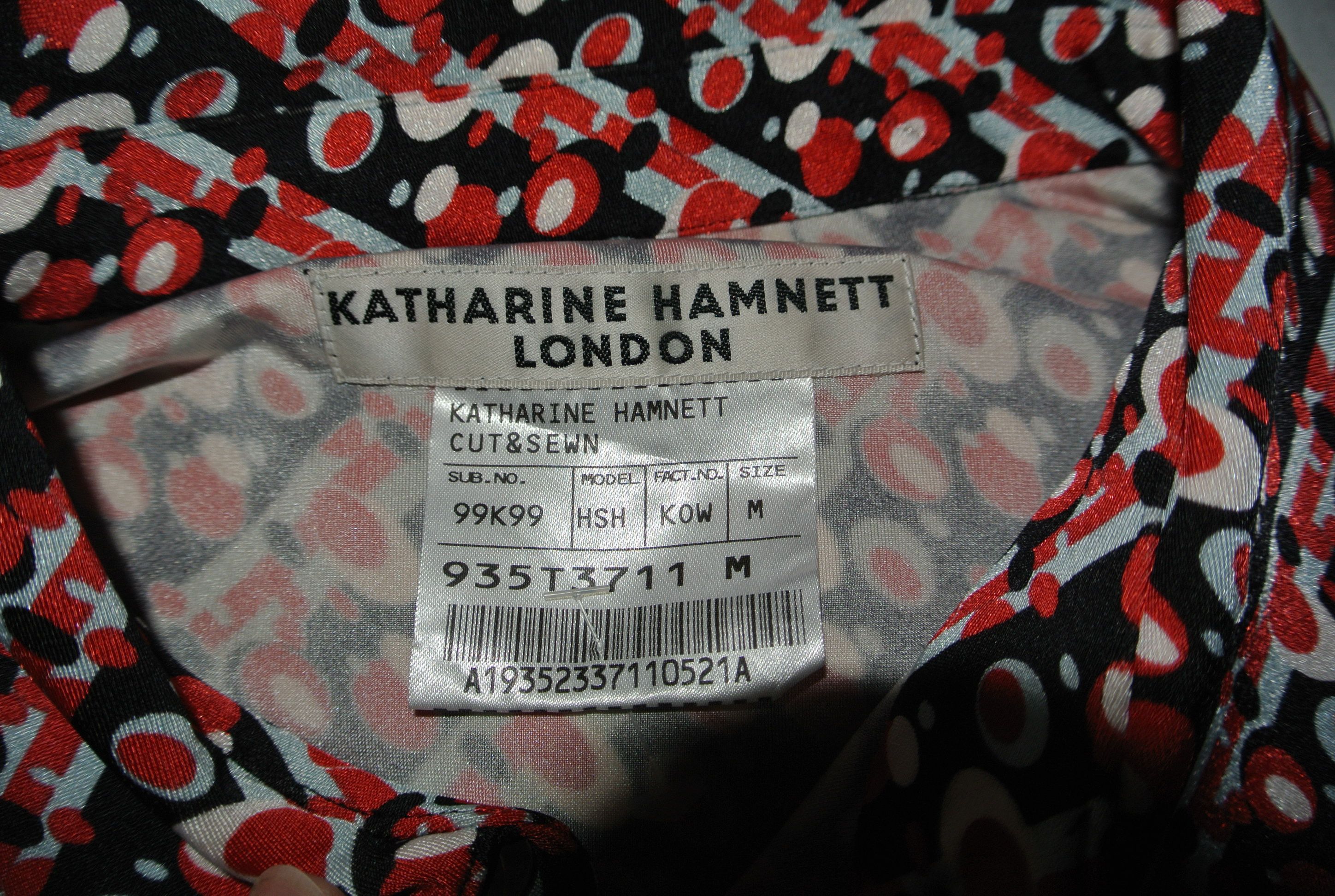 Designer × Katharine Hamnett London D7 Hamnett polo 70s disco psychedelik monogram, collar Size US M / EU 48-50 / 2 - 5 Thumbnail
