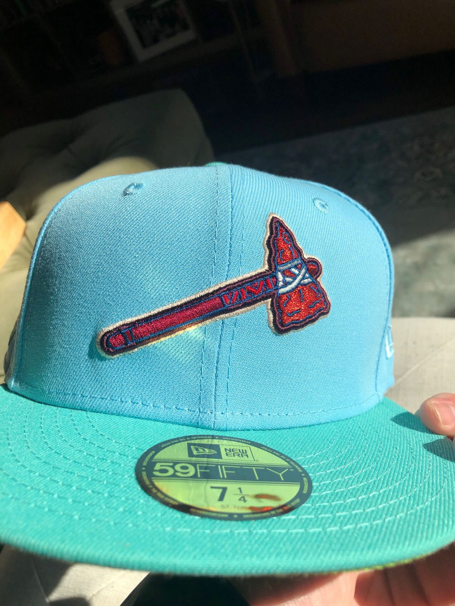 MyFitteds × New Era 7 1/4 MyFitteds Atlanta Braves Zelda Emerald Fitted Hat Size ONE SIZE - 4 Thumbnail