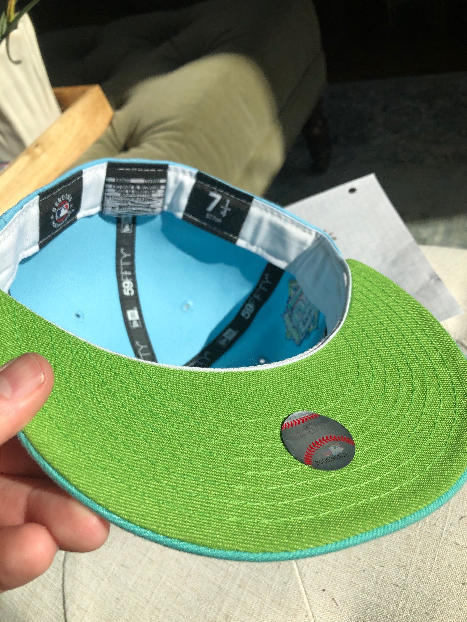 MyFitteds × New Era 7 1/4 MyFitteds Atlanta Braves Zelda Emerald Fitted Hat Size ONE SIZE - 2 Thumbnail