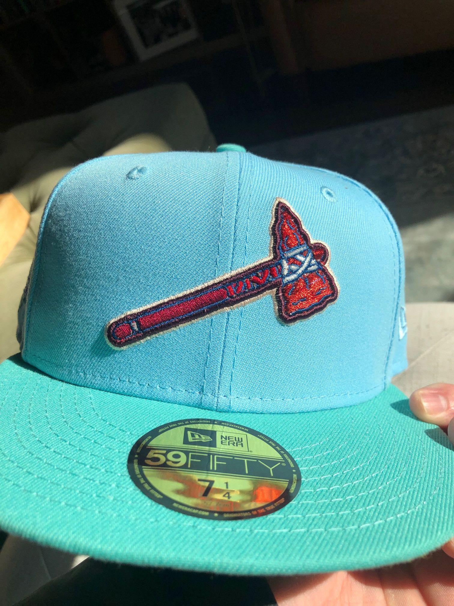 MyFitteds × New Era 7 1/4 MyFitteds Atlanta Braves Zelda Emerald Fitted Hat Size ONE SIZE - 4 Thumbnail
