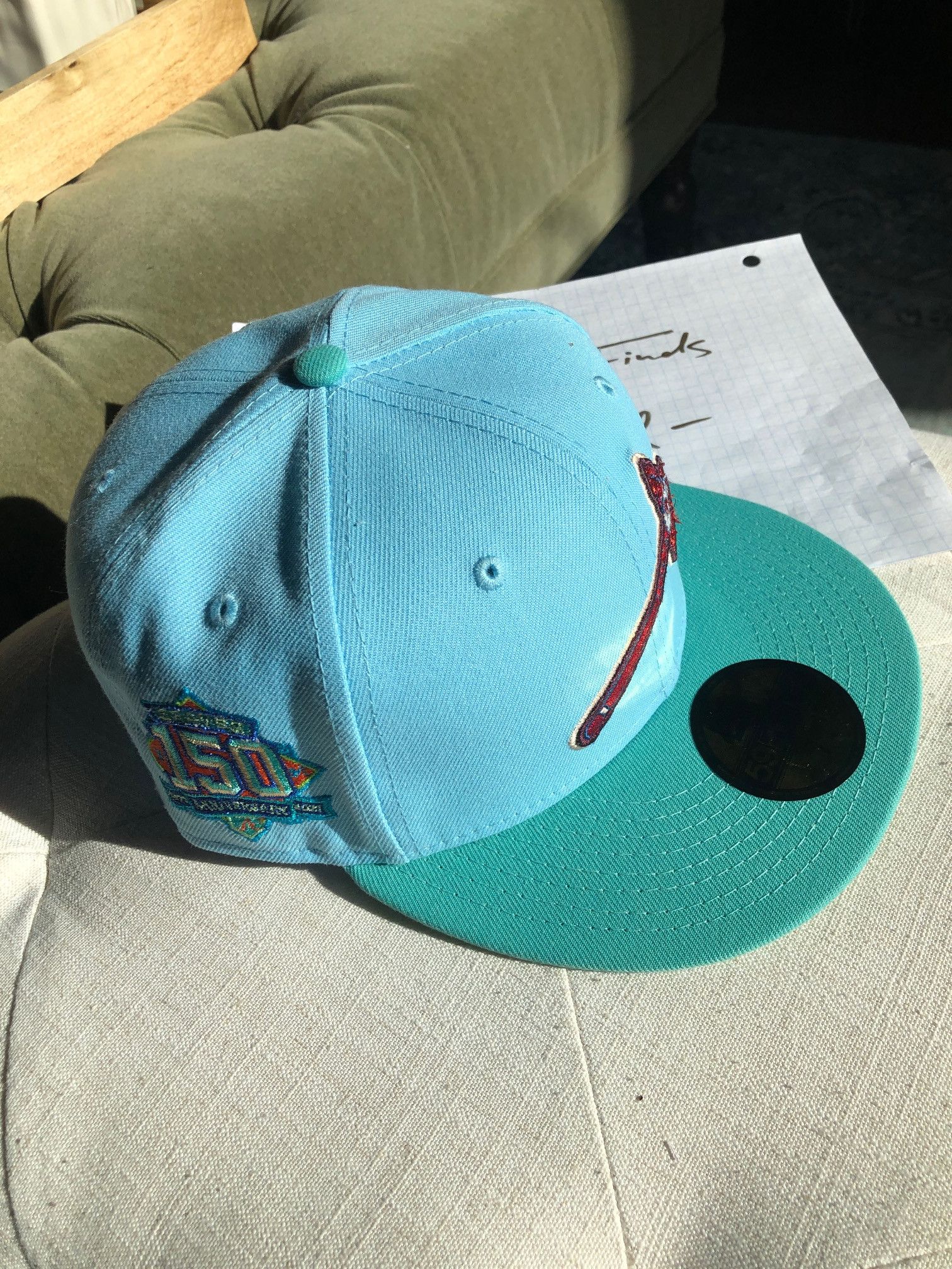 MyFitteds × New Era 7 1/4 MyFitteds Atlanta Braves Zelda Emerald Fitted Hat Size ONE SIZE - 1 Thumbnail