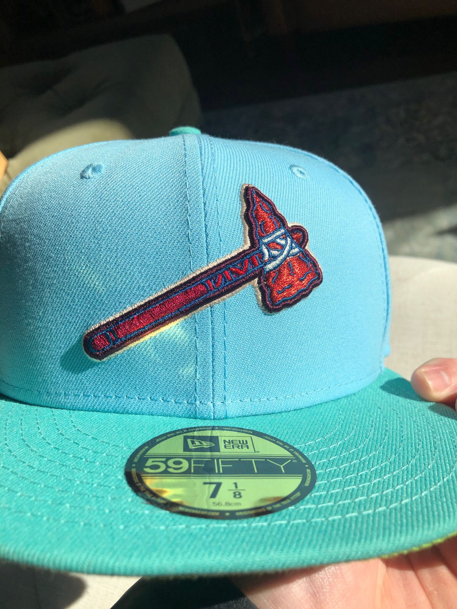MyFitteds × New Era 7 1/8 MyFitteds Atlanta Braves Zelda Emerald Fitted Size ONE SIZE - 4 Thumbnail