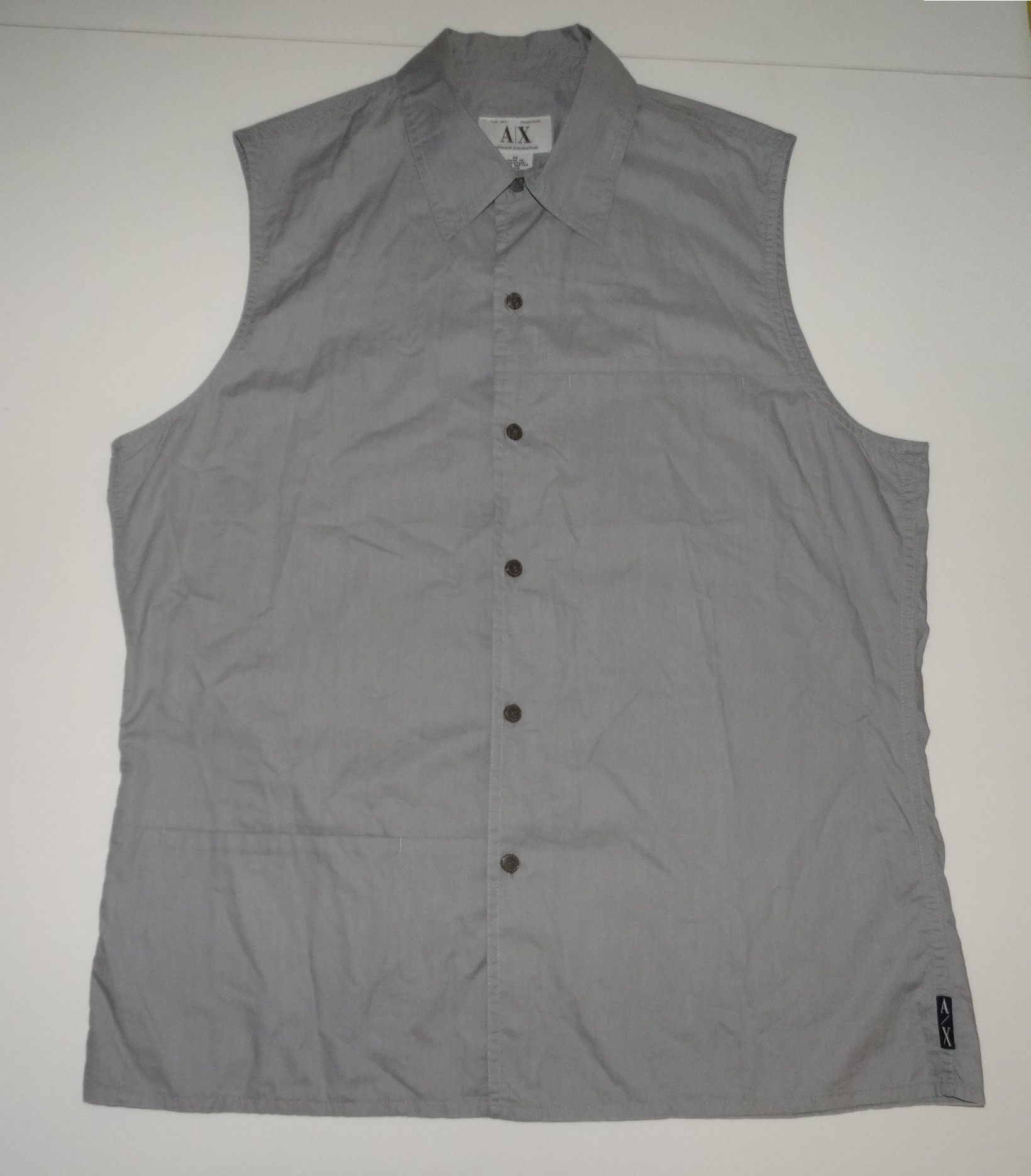 Armani × Armani Exchange × Giorgio Armani A12 Armani shirt unsleeves worker workwear 2 pockets Size US M / EU 48-50 / 2 - 3 Thumbnail