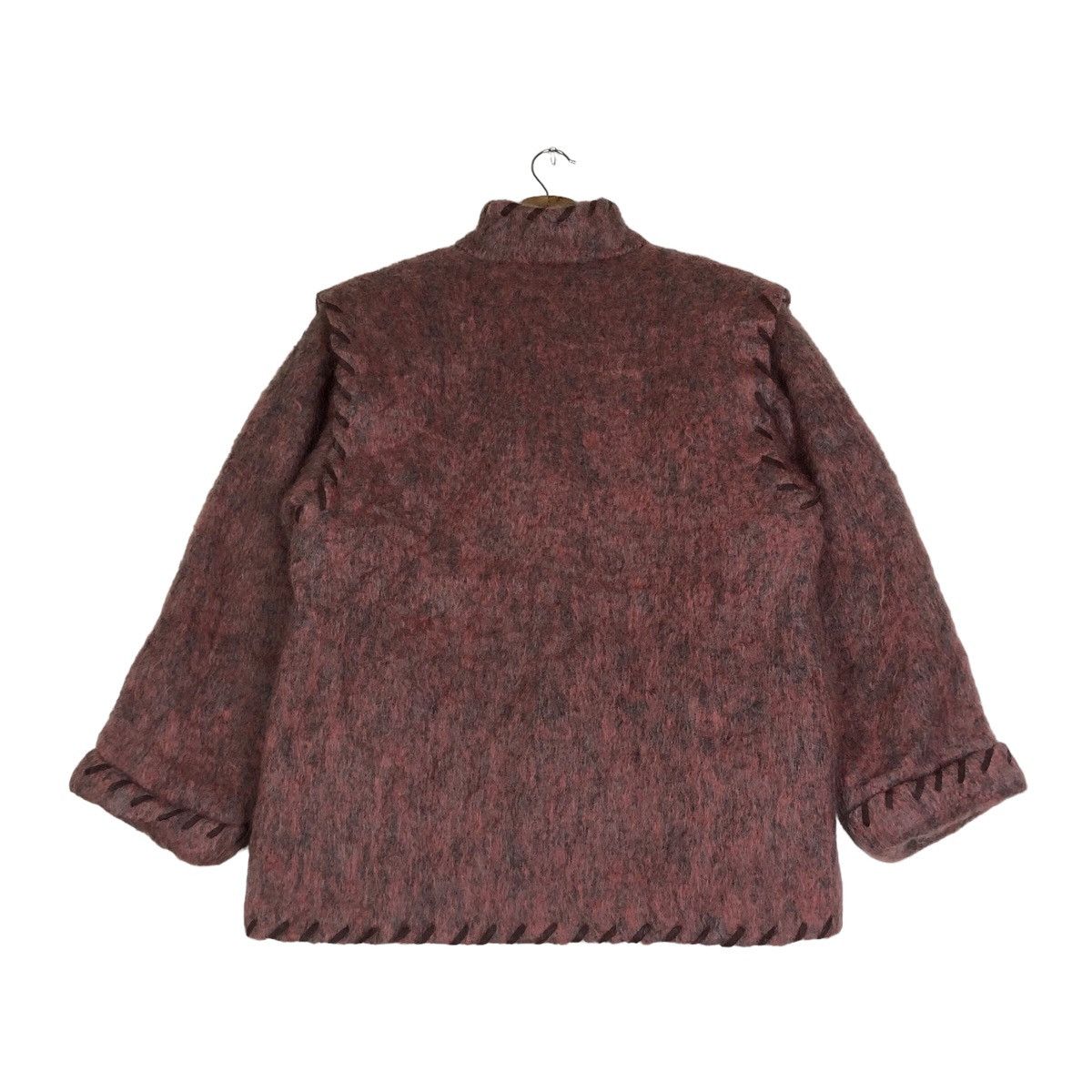 Japanese Brand Japanese Designer Rose Wool Leather Stitches Jacket Size ONE SIZE - 10 Thumbnail