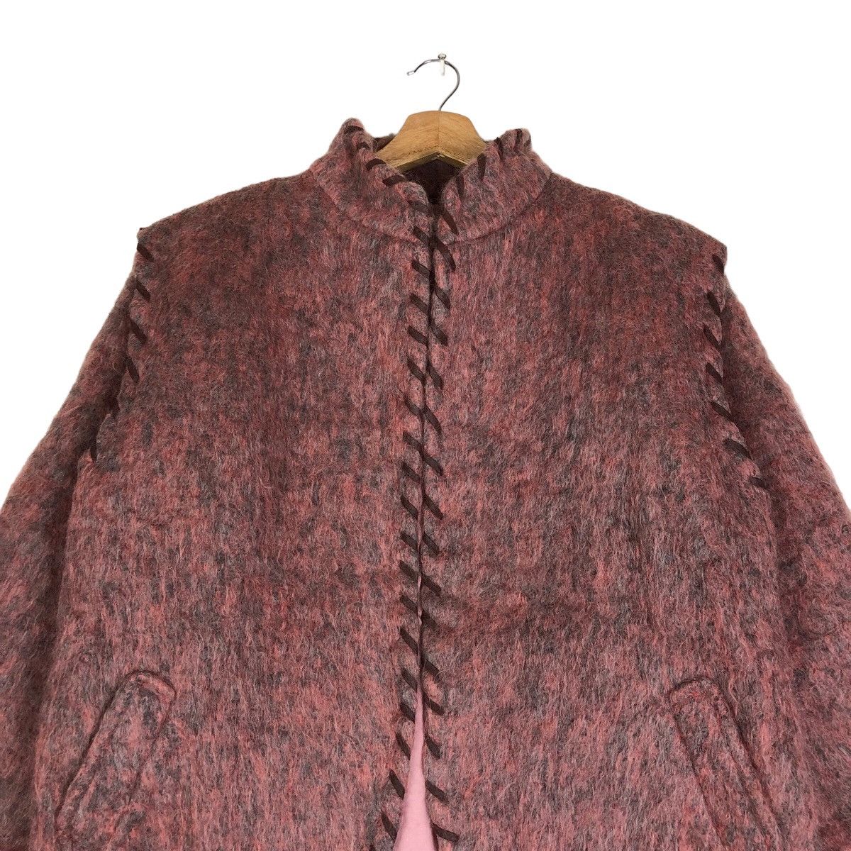 Japanese Brand Japanese Designer Rose Wool Leather Stitches Jacket Size ONE SIZE - 2 Thumbnail